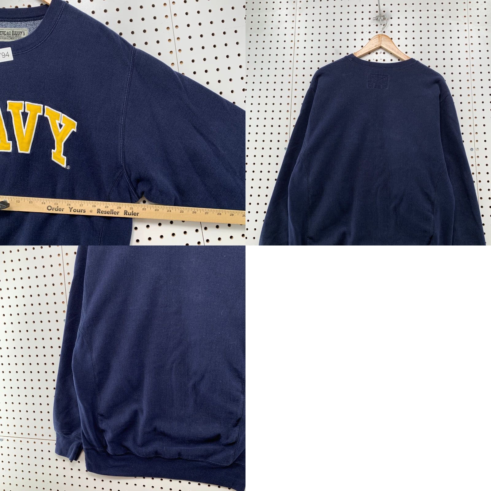Vintage VINTAGE Steve & Barry's Navy Sweatshirt Mens M Heavyweight Embroidered US Army Graphic Print Cotton Fleece Size US M / EU 48-50 / 2 - 9 Thumbnail