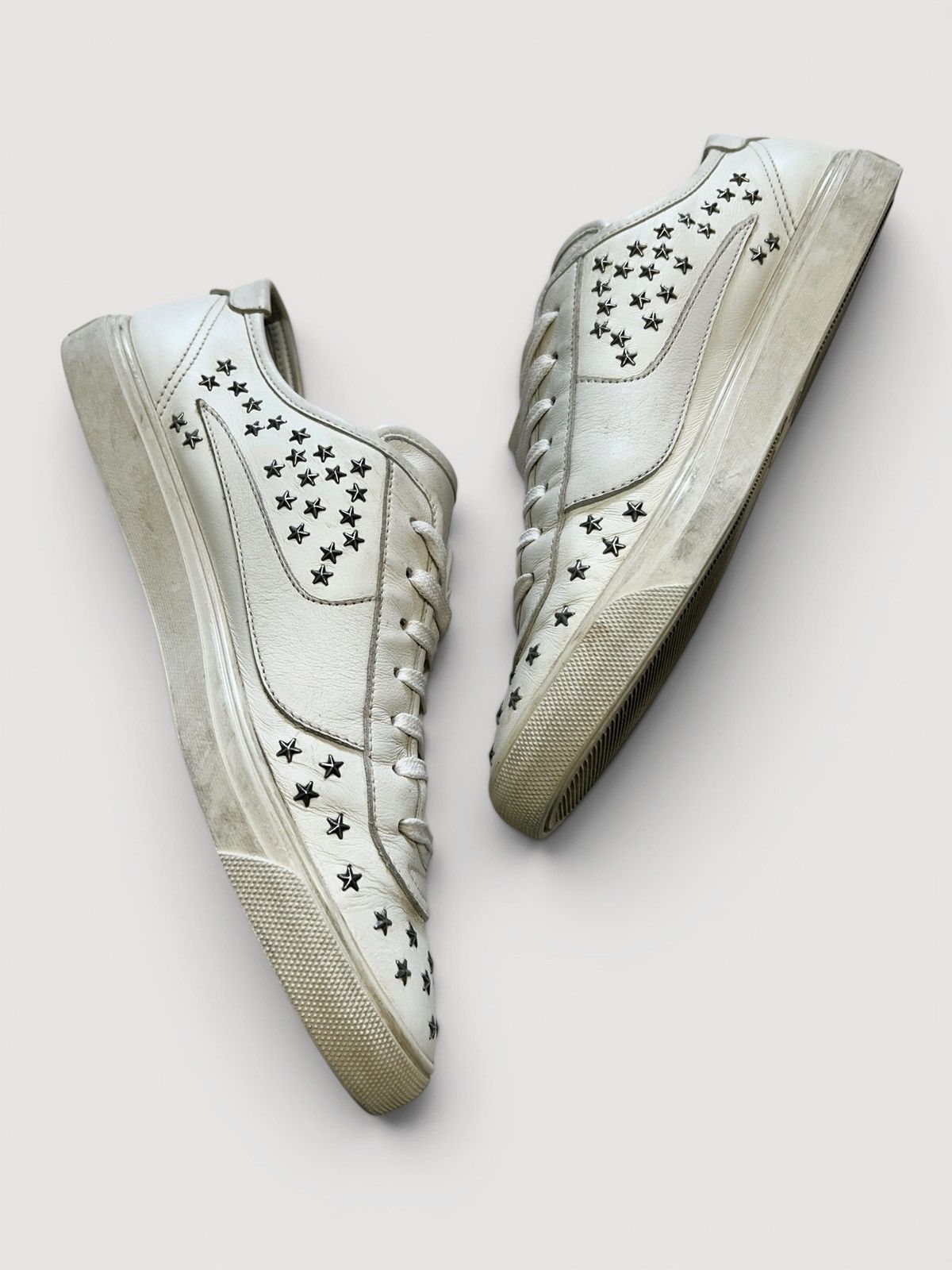 Saint Laurent Paris SS2019 Court Classic Star Stud Leather Sneakers Size US 8 / EU 41 - 4 Thumbnail