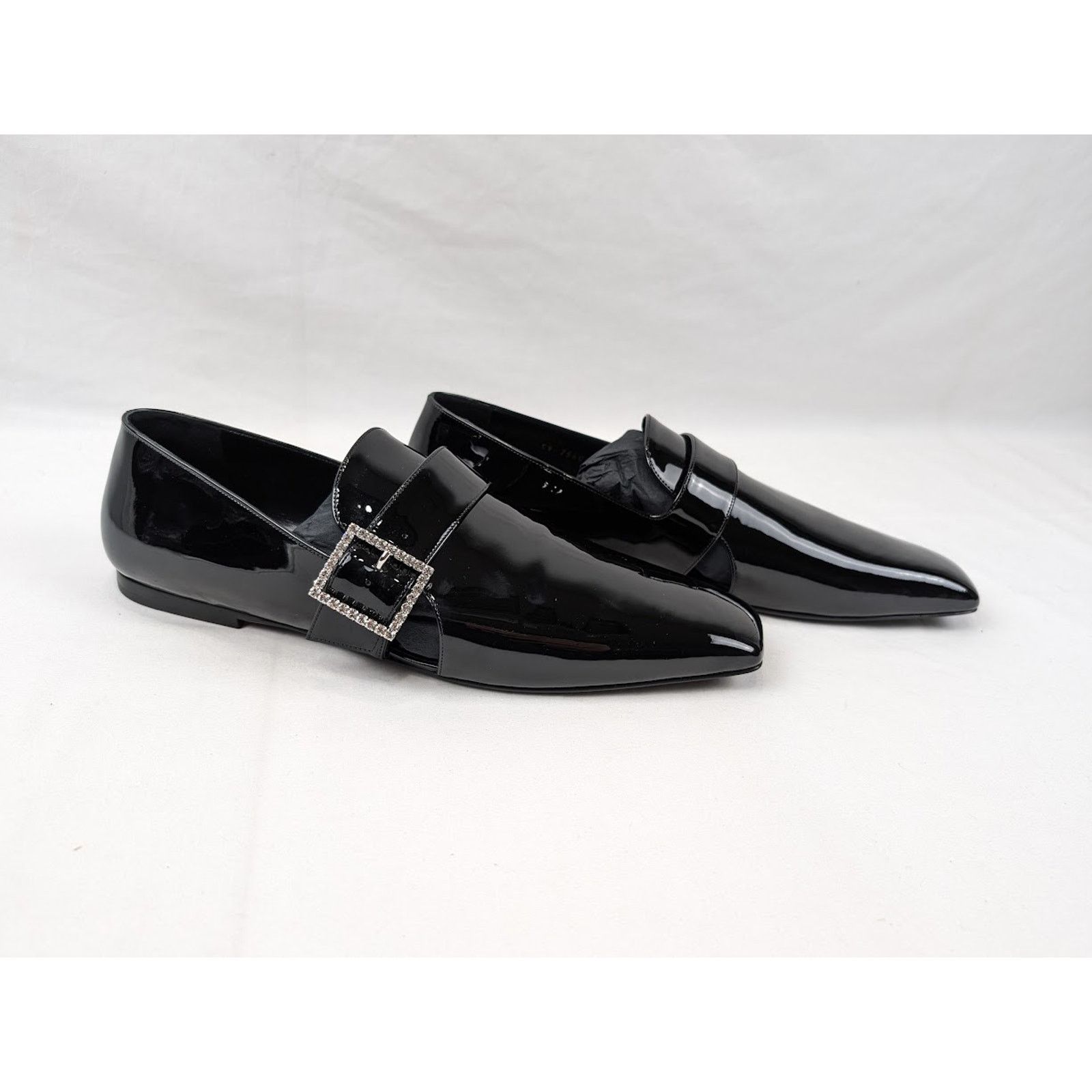 Saint Laurent Paris o1rshd1 Vernice Grupy Tristan Slipper in Nero Size US 10 / EU 43 - 10 Thumbnail