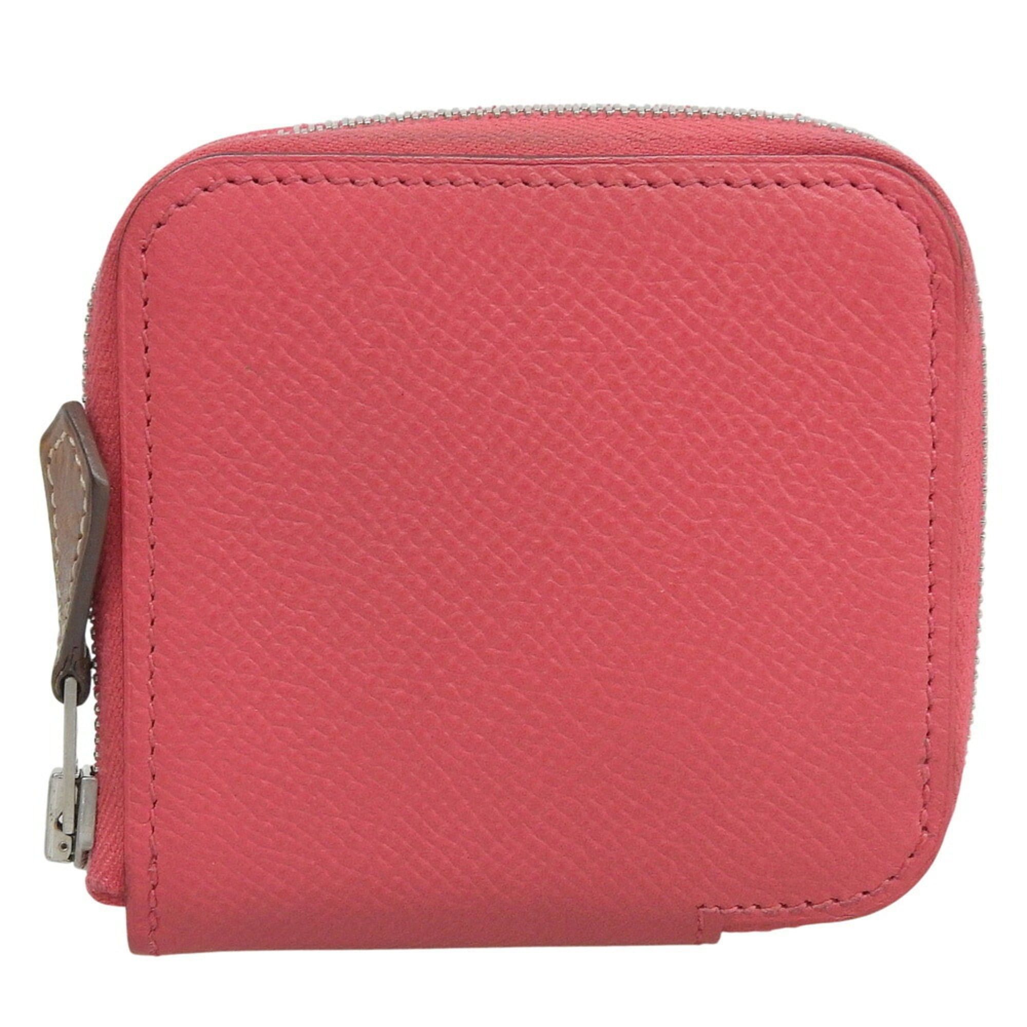 Hermes Hermes Azap Silkin Compact Mini A Engraved Coin Case Purse Epson Pink Size ONE SIZE - 1 Thumbnail