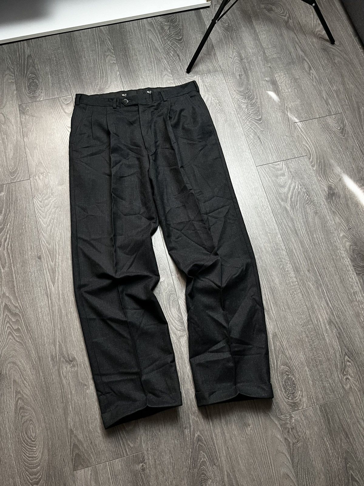 Burberry Prorsum Vintage Burberrys Prorsum Wool Pleated Trousers Black L / 52 Size US 34 / EU 50 - 1 Thumbnail
