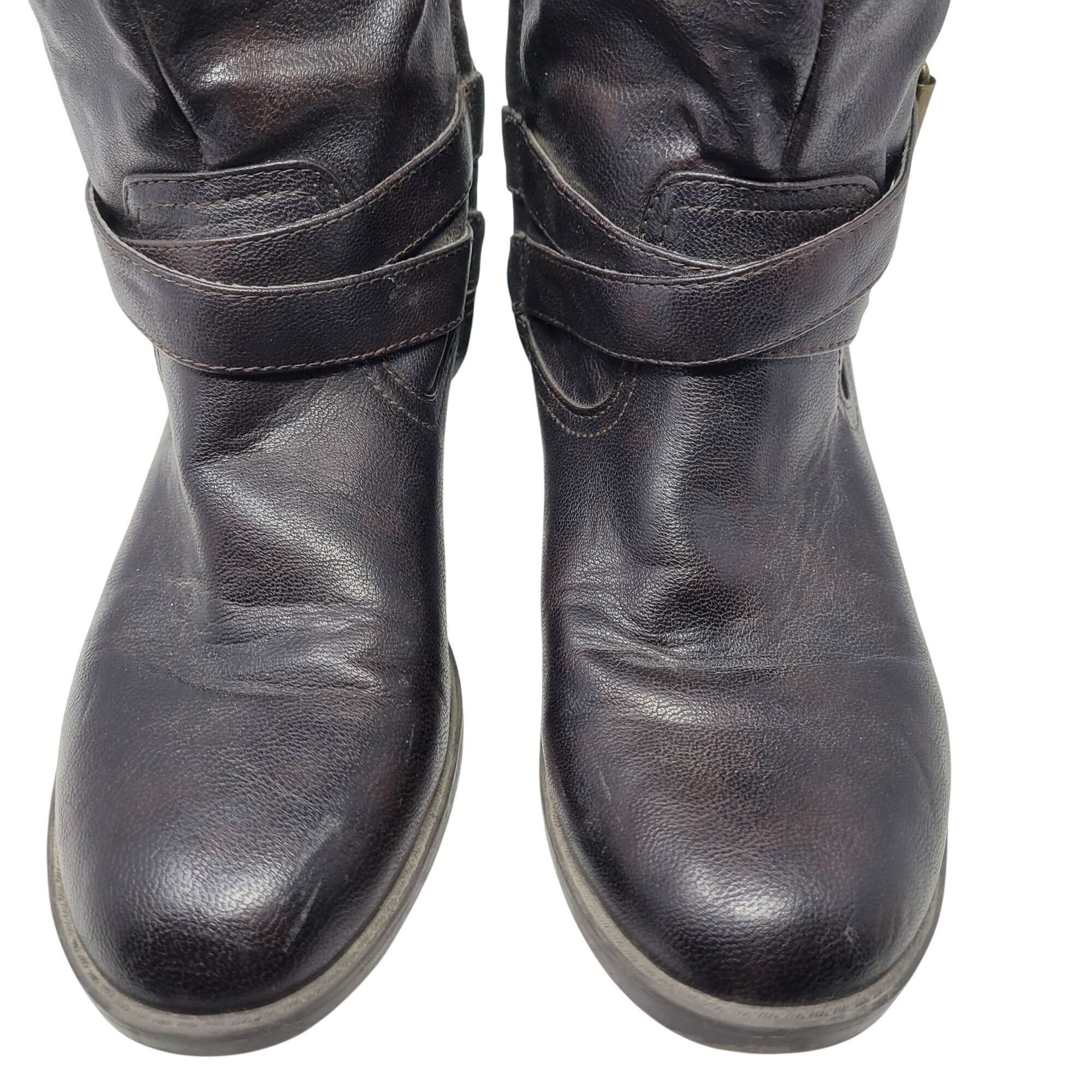 Designer Report Harmoni Womens Vegan Tall Brown Knee-High Buckle Boot Size US 10 / IT 40 - 5 Thumbnail