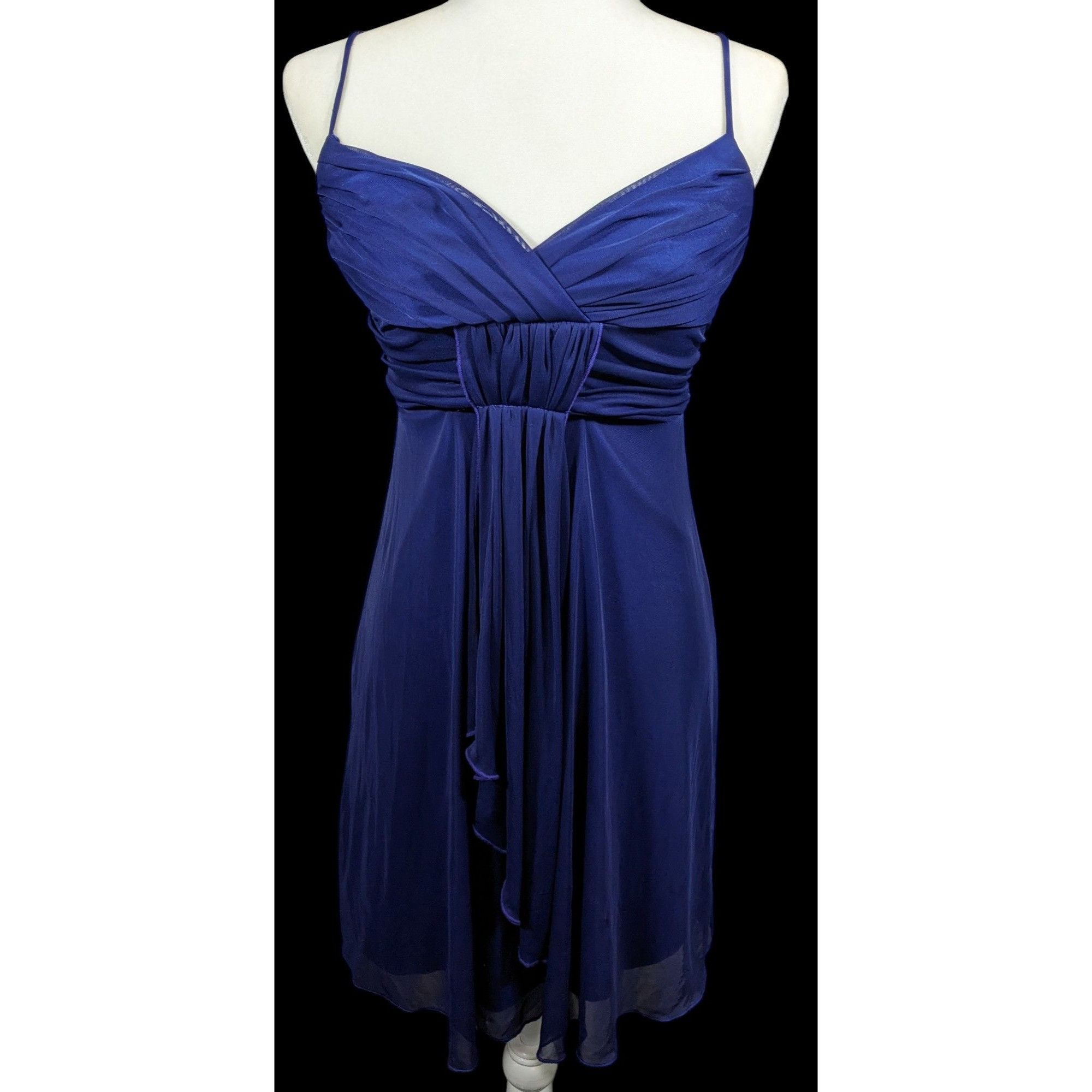 Other Vintage 90s B.Darlin Dark Blue Strappy Knee Length Formal Dr Size S / US 4 / IT 40 - 1 Thumbnail