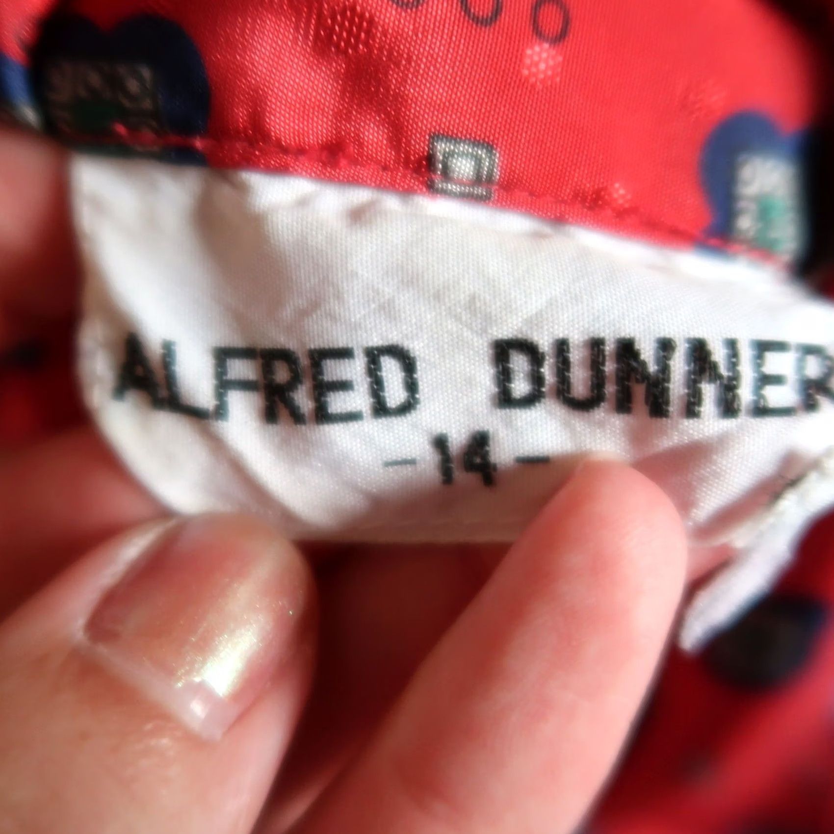 Vintage Vintage Alfred Dunner Blouse 14 Red Blue 90s Scarf Print Satin Tie Bow Top Size XL / US 12-14 / IT 48-50 - 5 Thumbnail