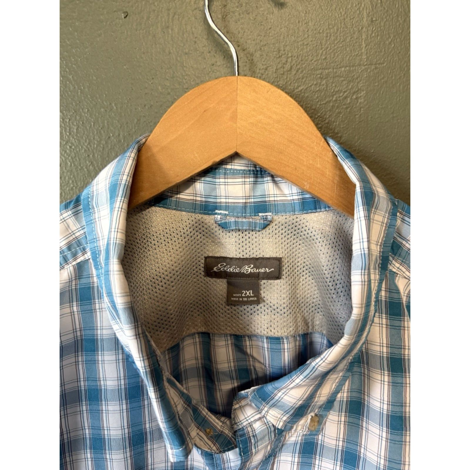 Eddie Bauer Eddie Bauer Mens Blue Plaid Short Sleeve Button-Up Shirt 2XL Size US XXL / EU 58 / 5 - 3 Thumbnail