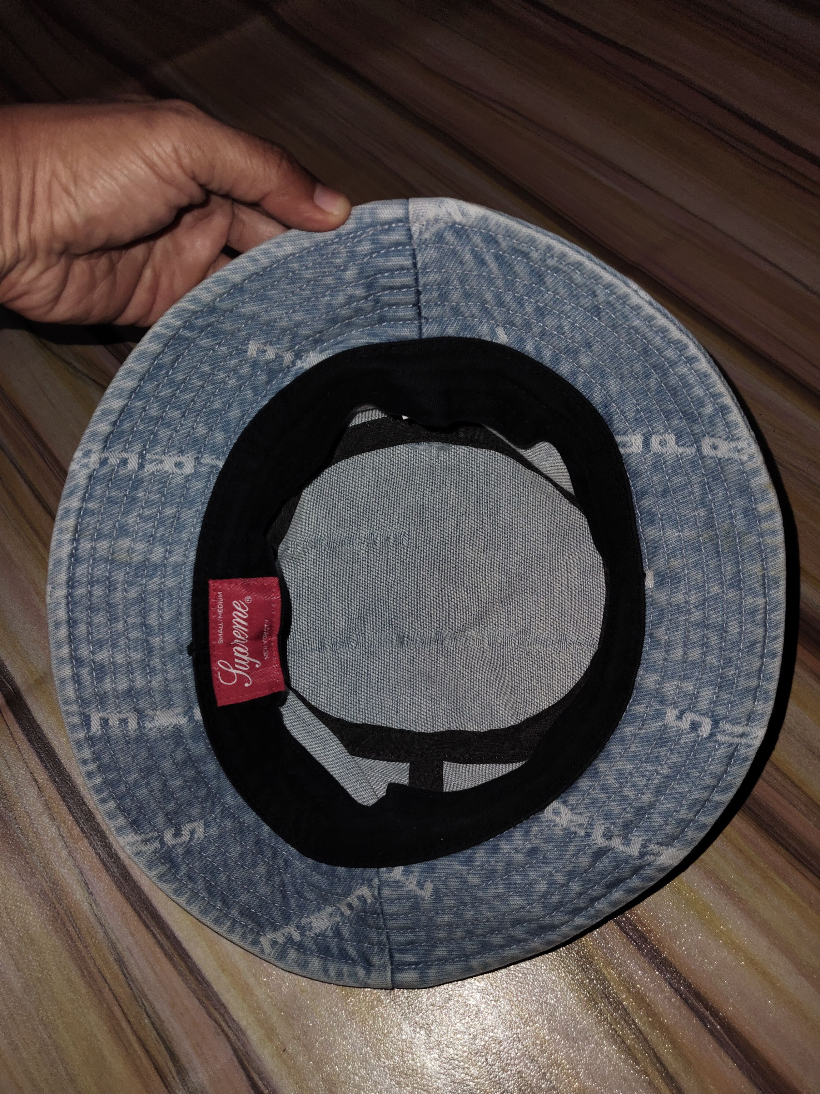 Supreme SUPREME Denim Spellout Fullprint Bucket Hat Size ONE SIZE - 6 Thumbnail