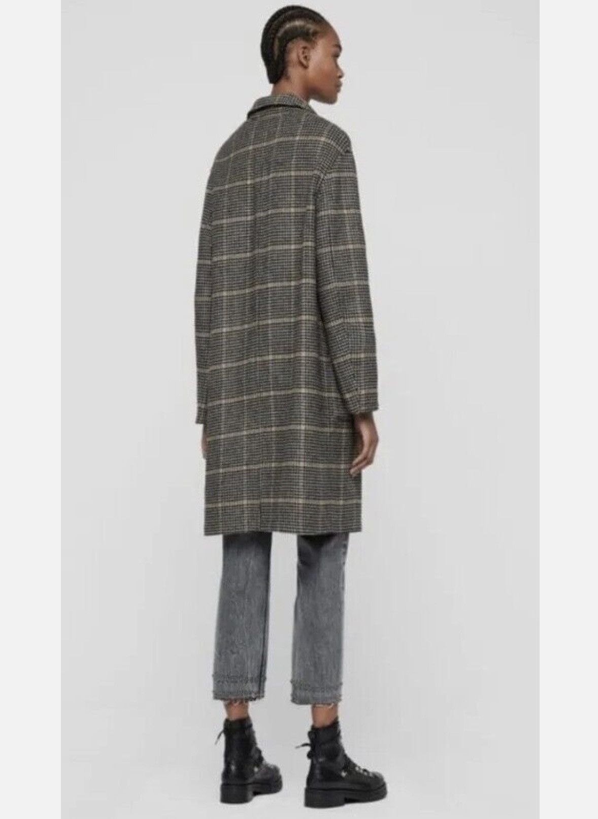 Allsaints Allsaints XS Anya Aurora Coat 🧥 Chekered wool long jacket Size US XS / EU 42 / 0 - 7 Thumbnail