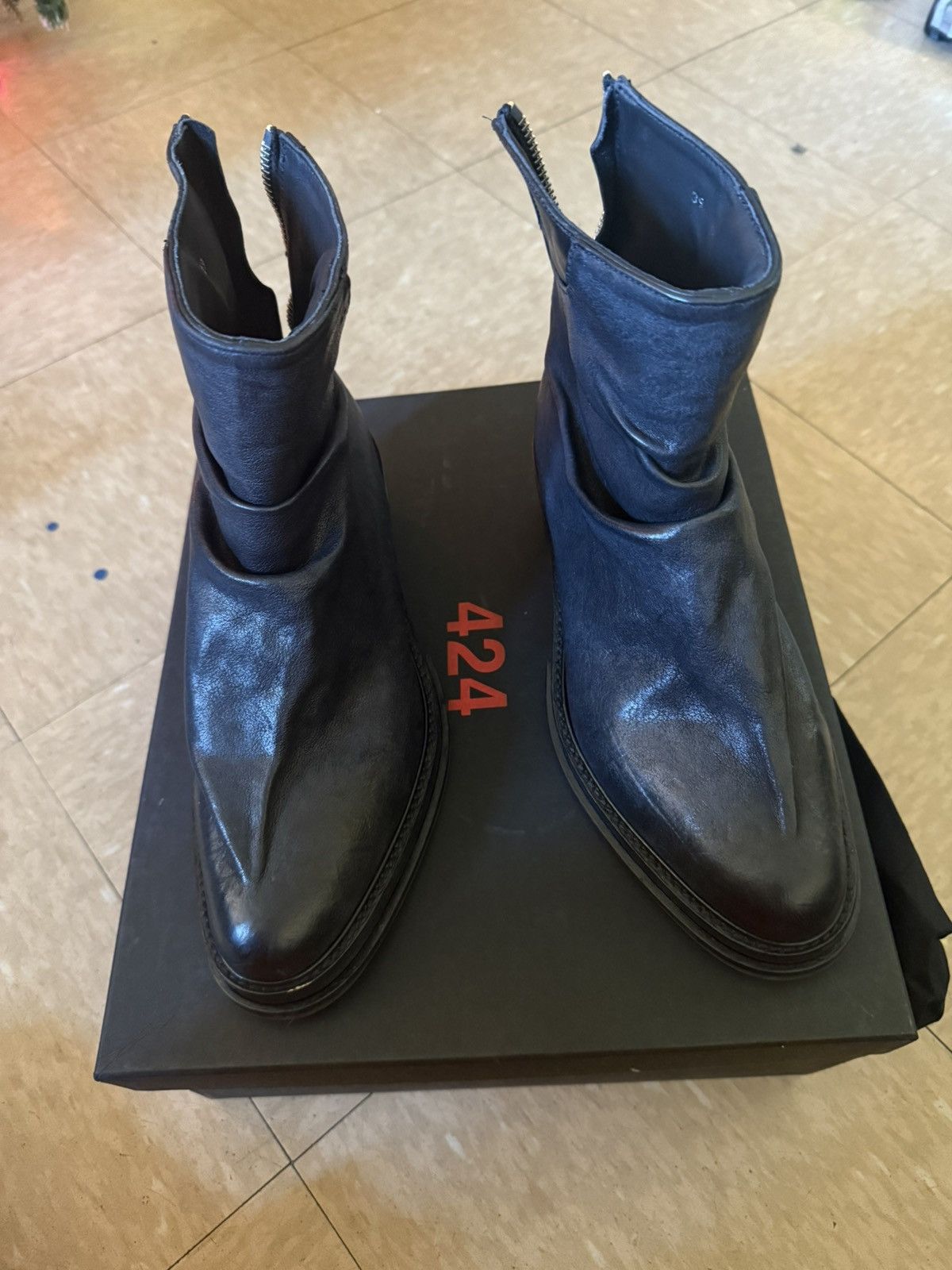 424 424 Leather Marathon Cowboy Boot Size US 6 / EU 39 - 3 Thumbnail