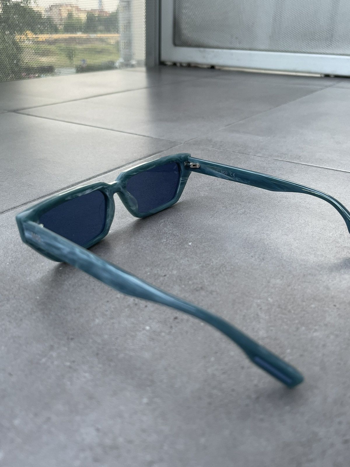 Alexander McQueen !DS! Alexander Mcqueen MQ0302S Marble Turqoise Sunglasses Size ONE SIZE - 6 Thumbnail