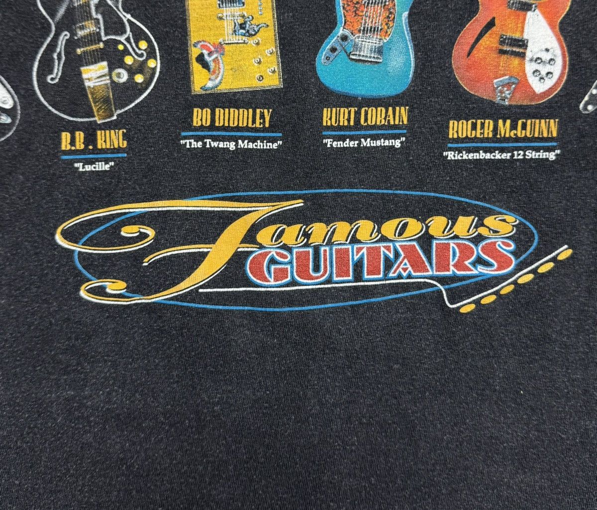 Vintage 1999 Famous Guitars Cotton T-Shirt Big Logo Tennessee River Size US L / EU 52-54 / 3 - 11 Thumbnail