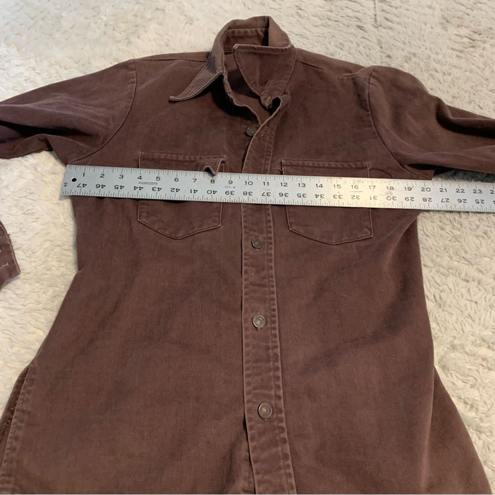 Levi's Vintage 1970s Levi's Brown Button-Down Cotton Jacket Big E Size US M / EU 48-50 / 2 - 10 Thumbnail