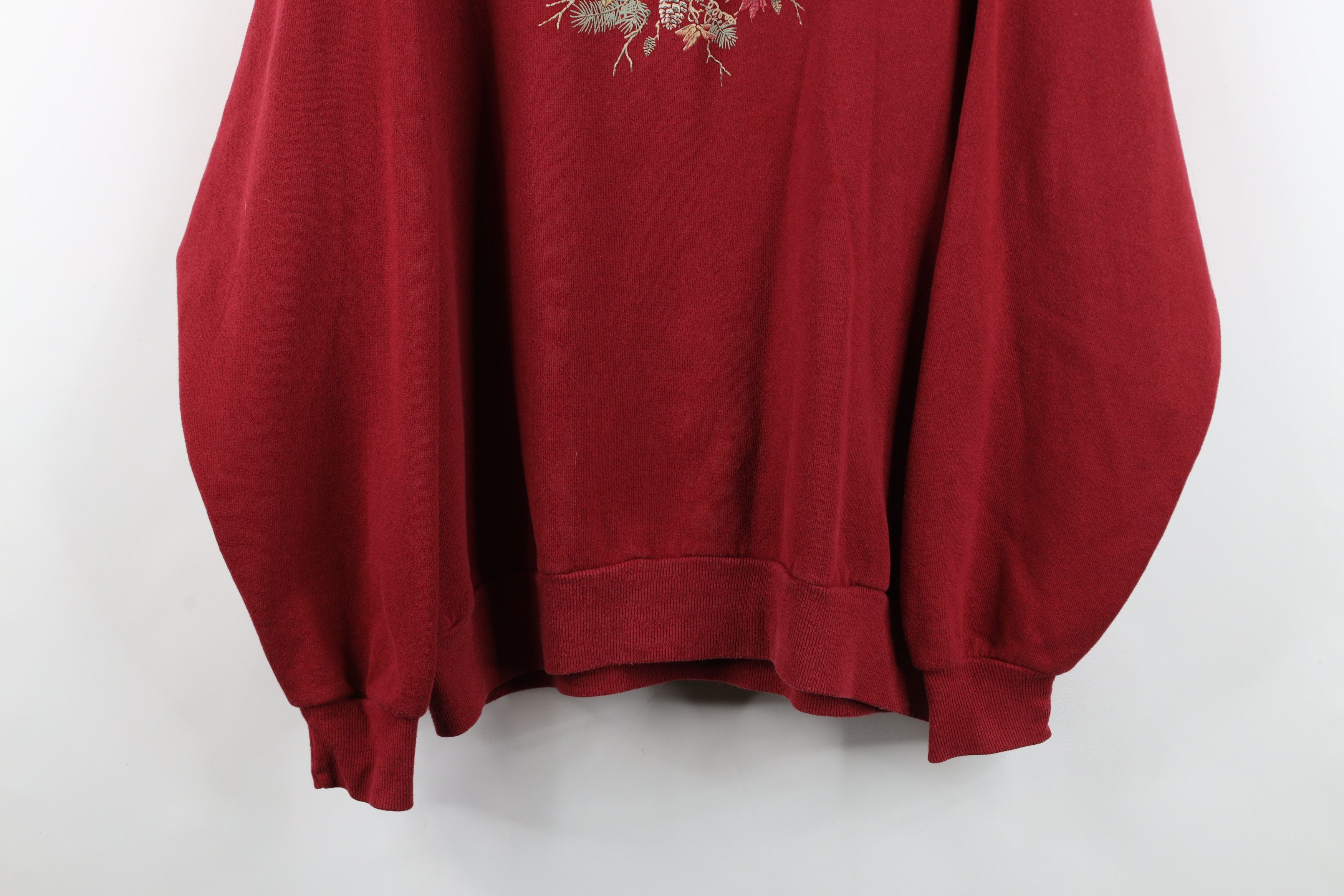 Vintage Vintage 90s Streetwear Bird Collared Sweatshirt Red USA Size XL / US 12-14 / IT 48-50 - 3 Thumbnail