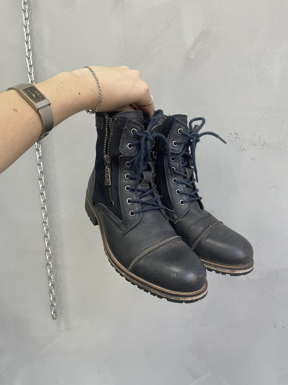 Undercover Combat boots zipper guidi style lace up avant garde vintage Size US 8 / EU 41 - 3 Thumbnail