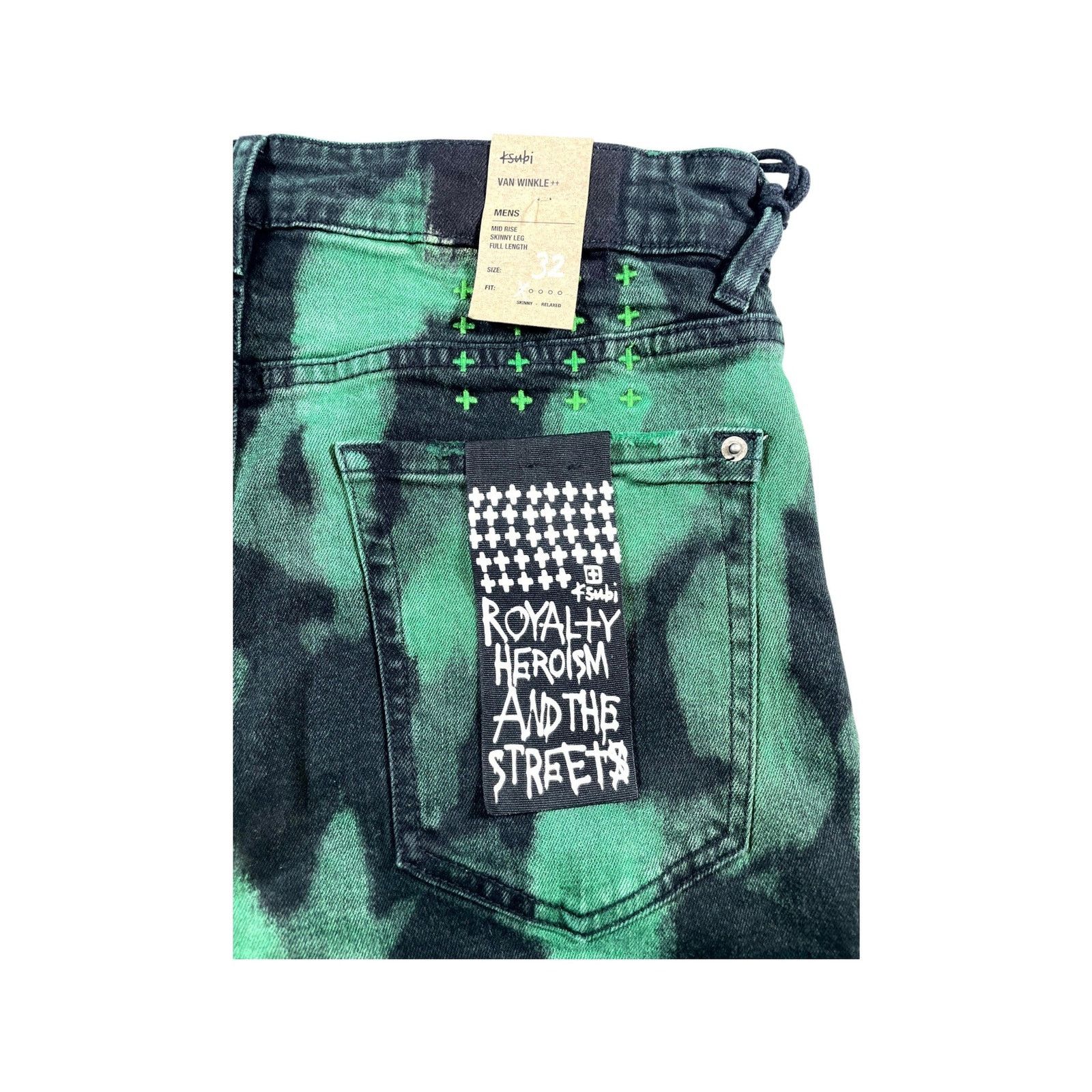 Ksubi Ksubi "Van Winkle" Black & Green Jeans Size US 32 / EU 48 - 3 Thumbnail