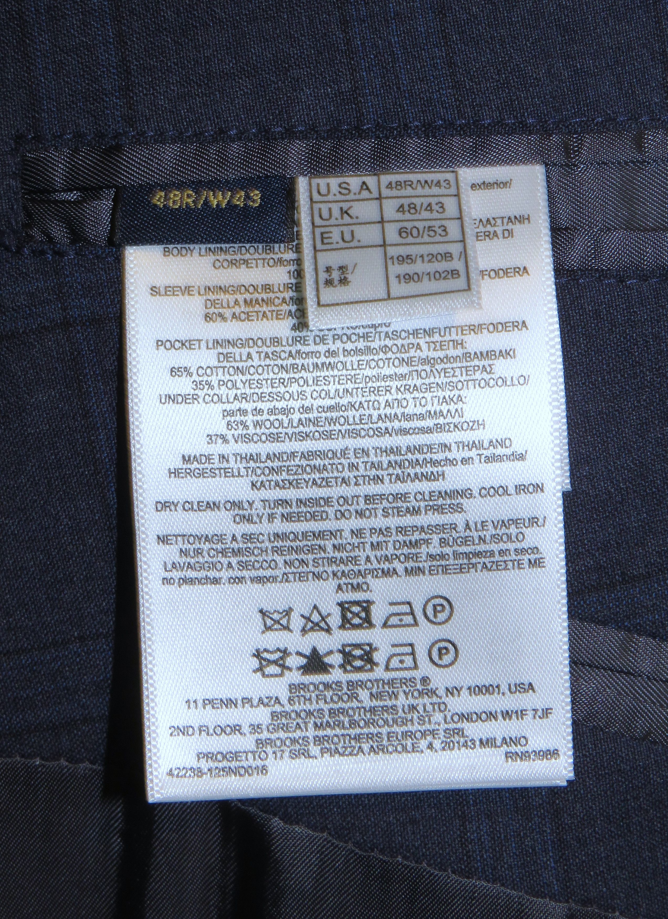 Brooks Brothers 1818 Traditional Reda Blue Plaid Two Button Suit 48R NWT Size 48R - 15 Thumbnail
