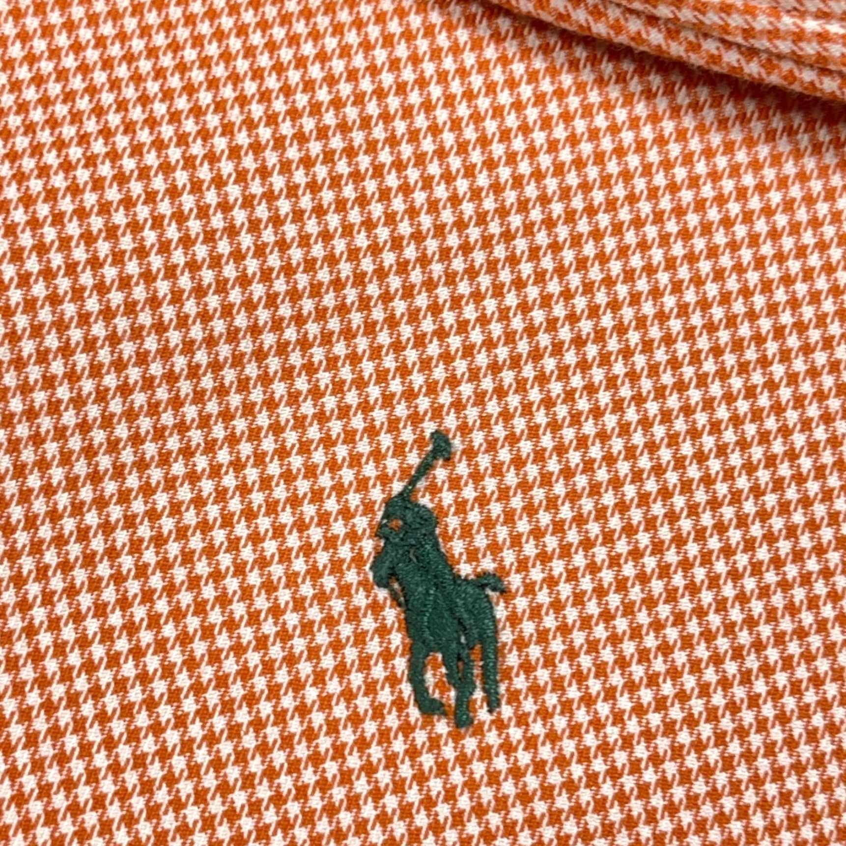 Ralph Lauren Ralph Lauren Shirt Men Large Orange Houndstooth Plaid Button-Up Classic Fit Dres Size 42R - 4 Thumbnail