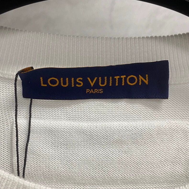 Louis Vuitton Louis Vuitton White geometric knit logo short sleeve Size US XL / EU 56 / 4 - 3 Thumbnail