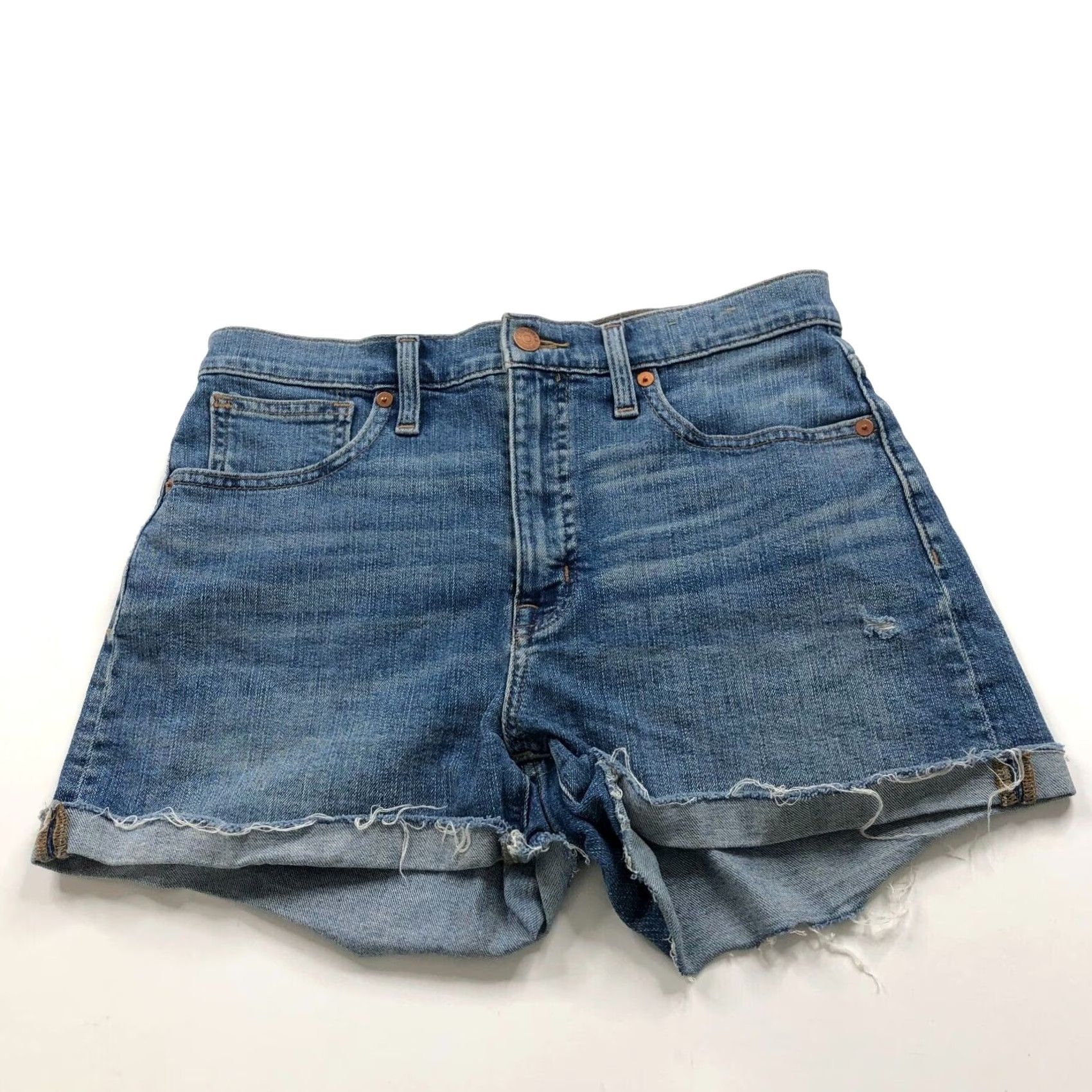 Madewell Madewell Denim Mid Rise Cut-Off 3" Shorts Men/Women? Inseam 3 in Blue 26 Regular Rise High Rise? 29 in Waist 3" Shorts Denim Cut Off Size 26" / US 2 / IT 38 - 2 Thumbnail