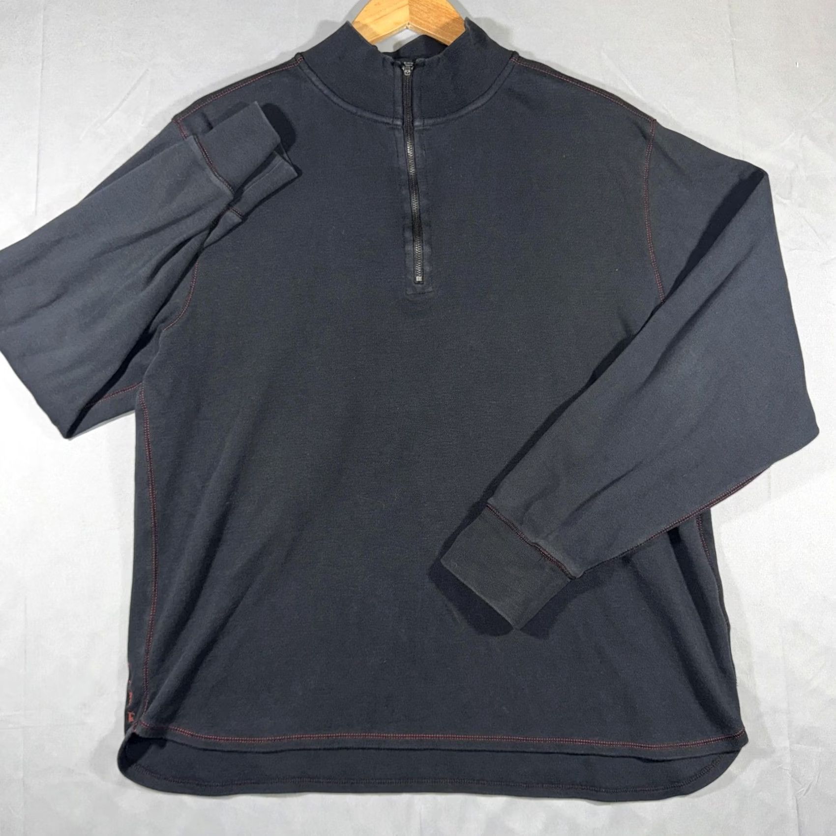 Robert Graham Robert Graham Pullover Mens XL Black 1/4 Zip Long Sleeve Cotton Knit Mock Neck Size US XL / EU 56 / 4 - 2 Thumbnail