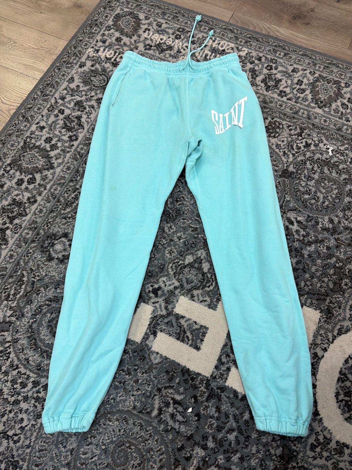 Saint Michael Saint Michael ribbon sweat pant teal white Tiffany medium Size US 32 / EU 48 - 1 Thumbnail