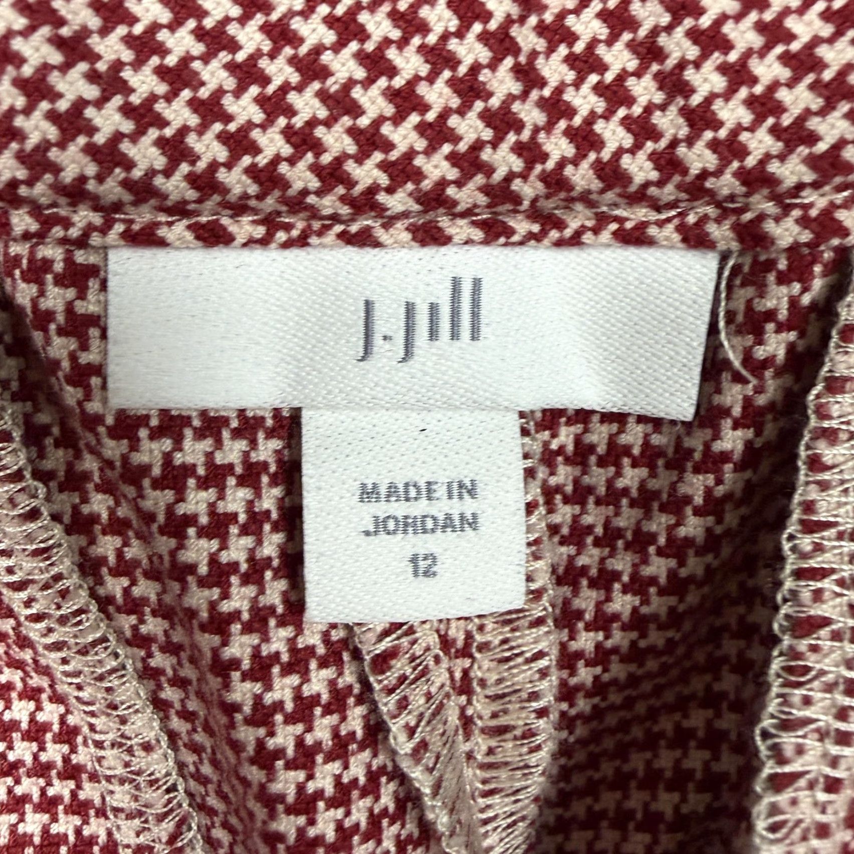 J. Jill J. Jill Dress Pants Womens 12 32x25 Red White Houndstooth Preppy Dark Academia Pants Regular Wide-Leg Ponte Vintage No Size 34" / US 12 / IT 48 - 7 Thumbnail