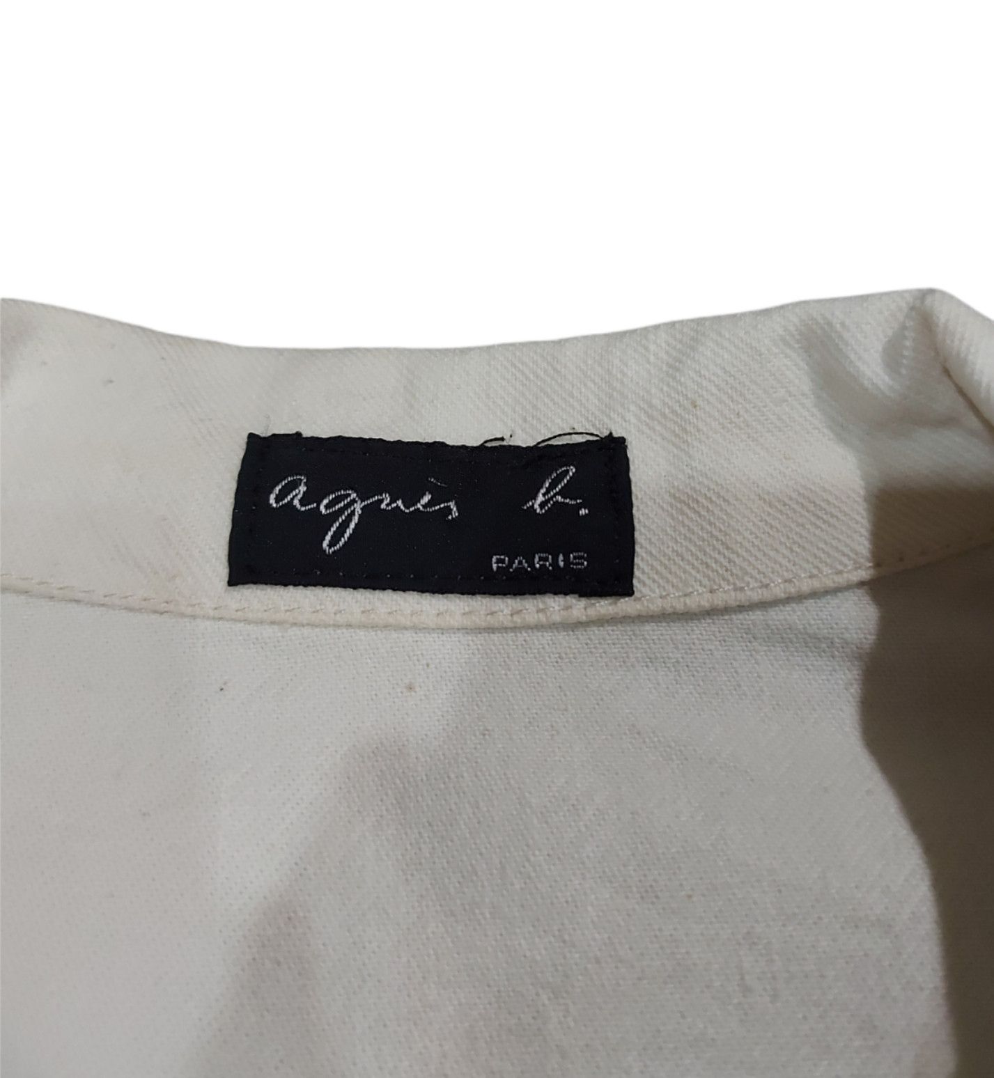 agnes b. Rare! Vintage Agnes B. Paris Cream Denim Trucker Jacket Size US S / EU 44-46 / 1 - 7 Thumbnail