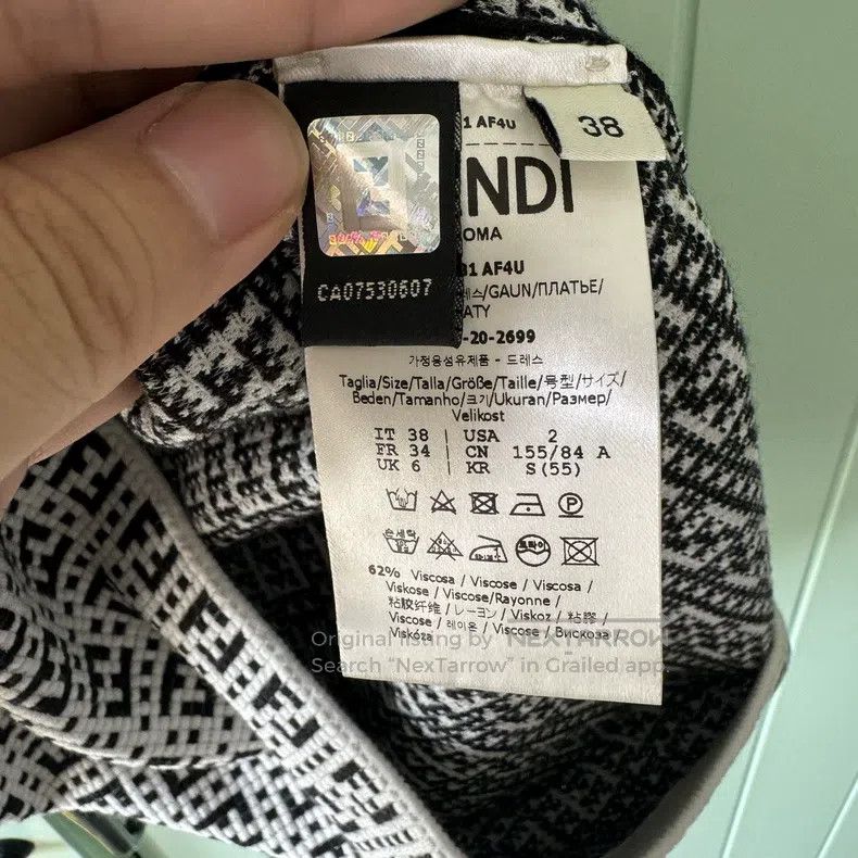 Fendi Fendi Black and White Full Logo Camisole Dress, Classic FF Size XS / US 0-2 / IT 36-38 - 4 Thumbnail