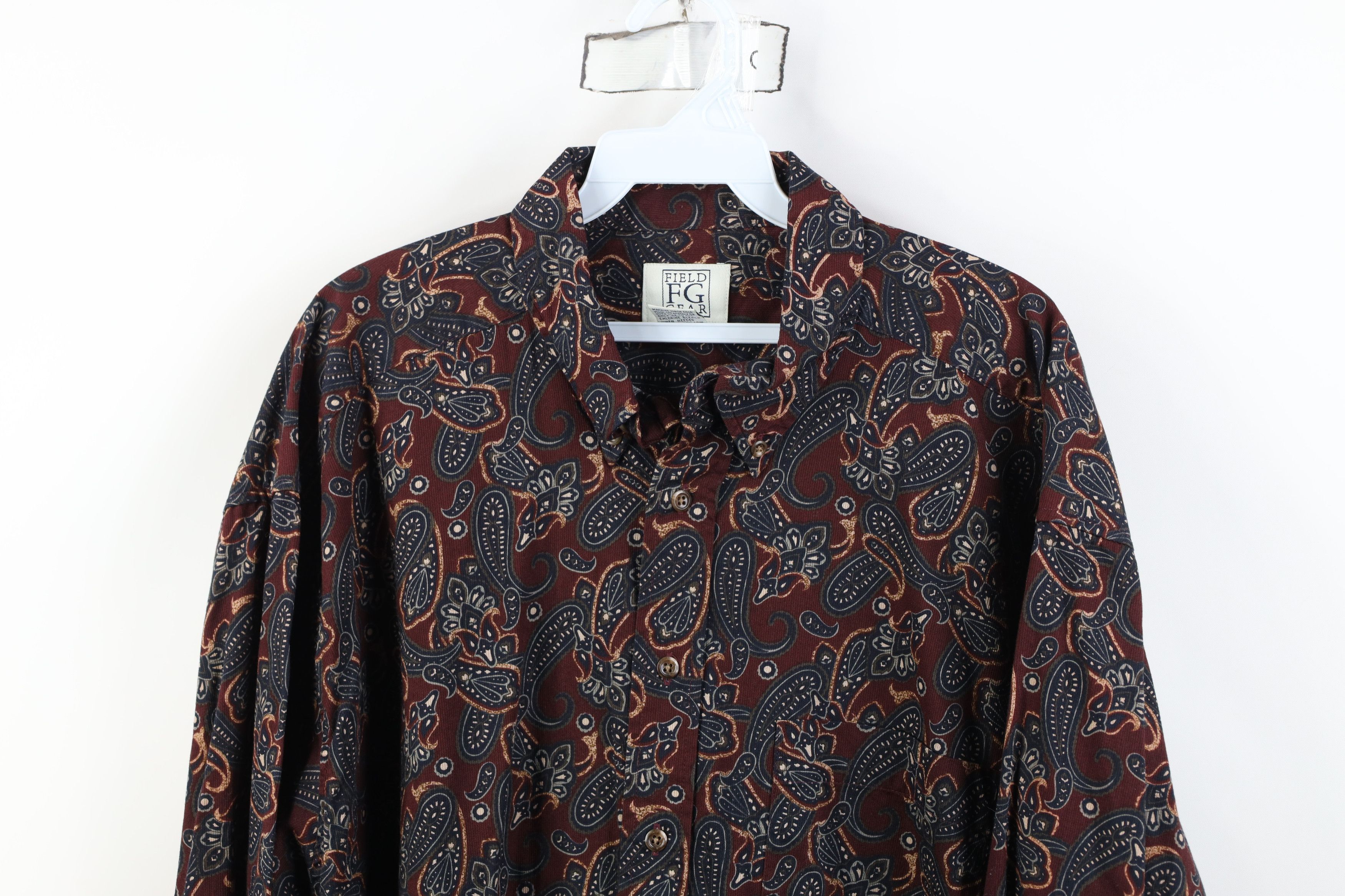 Vintage Vintage 90s Streetwear Paisley Collared Button Down Shirt Size US L / EU 52-54 / 3 - 2 Thumbnail