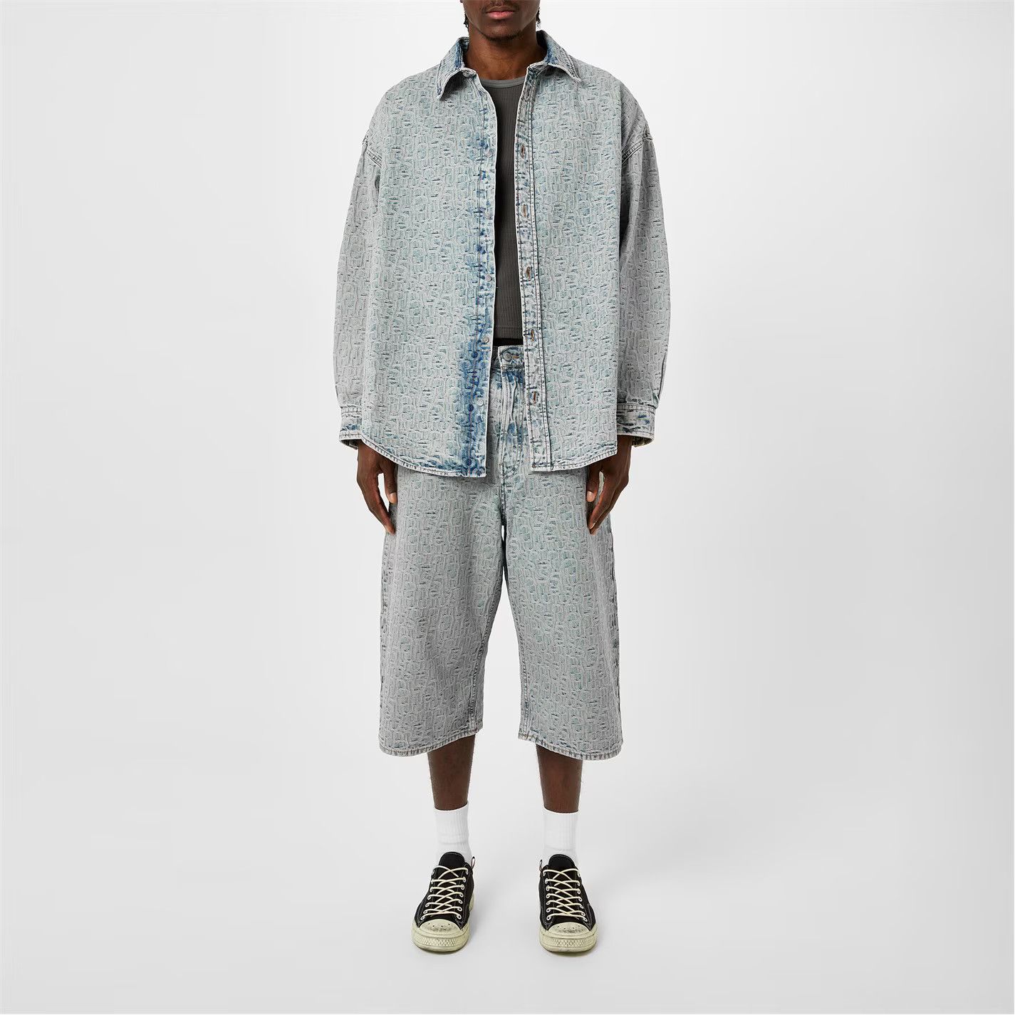 Acne Studios o1g2r1mq0825 Monogram Shorts in Blue/Beige Size US 32 / EU 48 - 6 Thumbnail