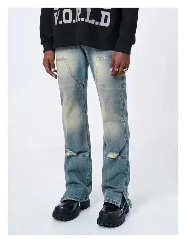 Jean Isshiki x Erika Ankle Zip Flared Panel Denim Jeans Size US 32 / EU 48 - 7 Thumbnail