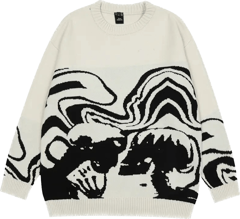 Japanese Brand × Vintage Skeletons In Love Knitted Sweater Pullover Size US M / EU 48-50 / 2 - 1 Thumbnail