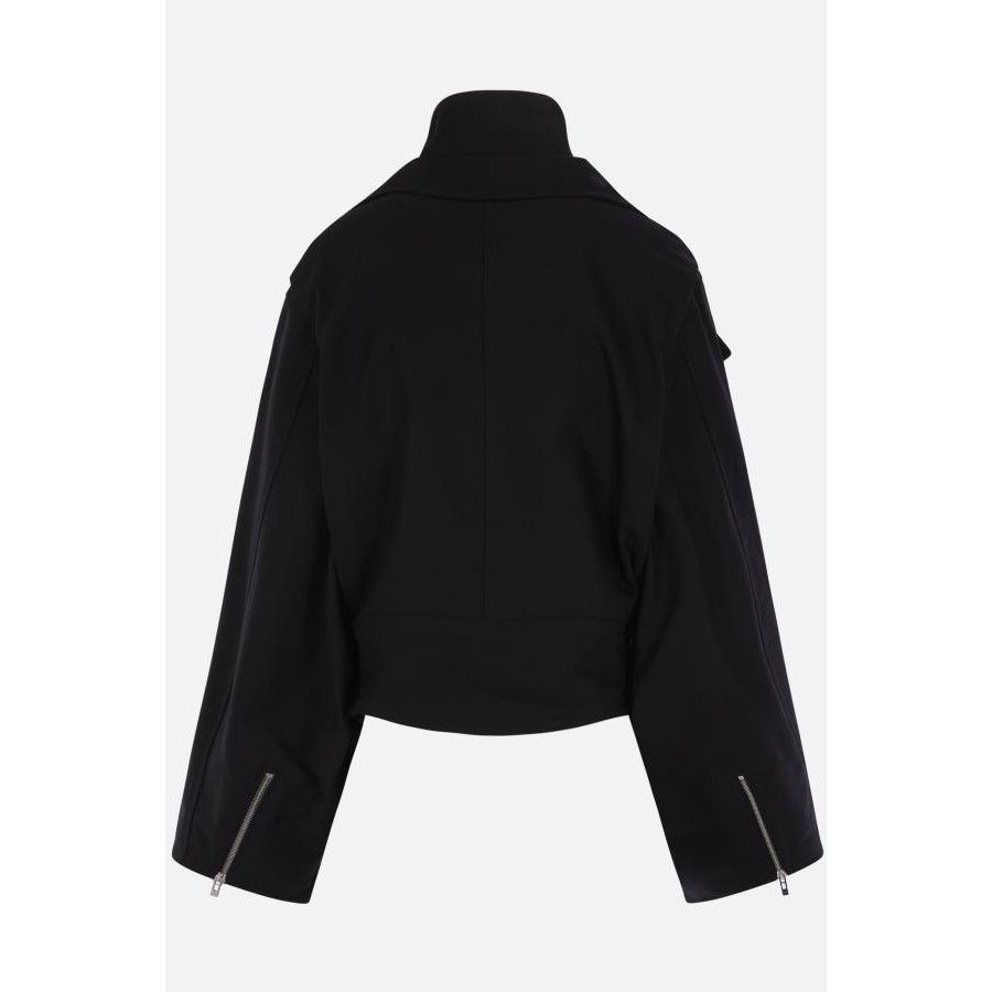 Alaia ALAÏA Black Cropped Canvas Biker Jacket New & Authentic (Wom Size S / US 4 / IT 40 - 2 Thumbnail