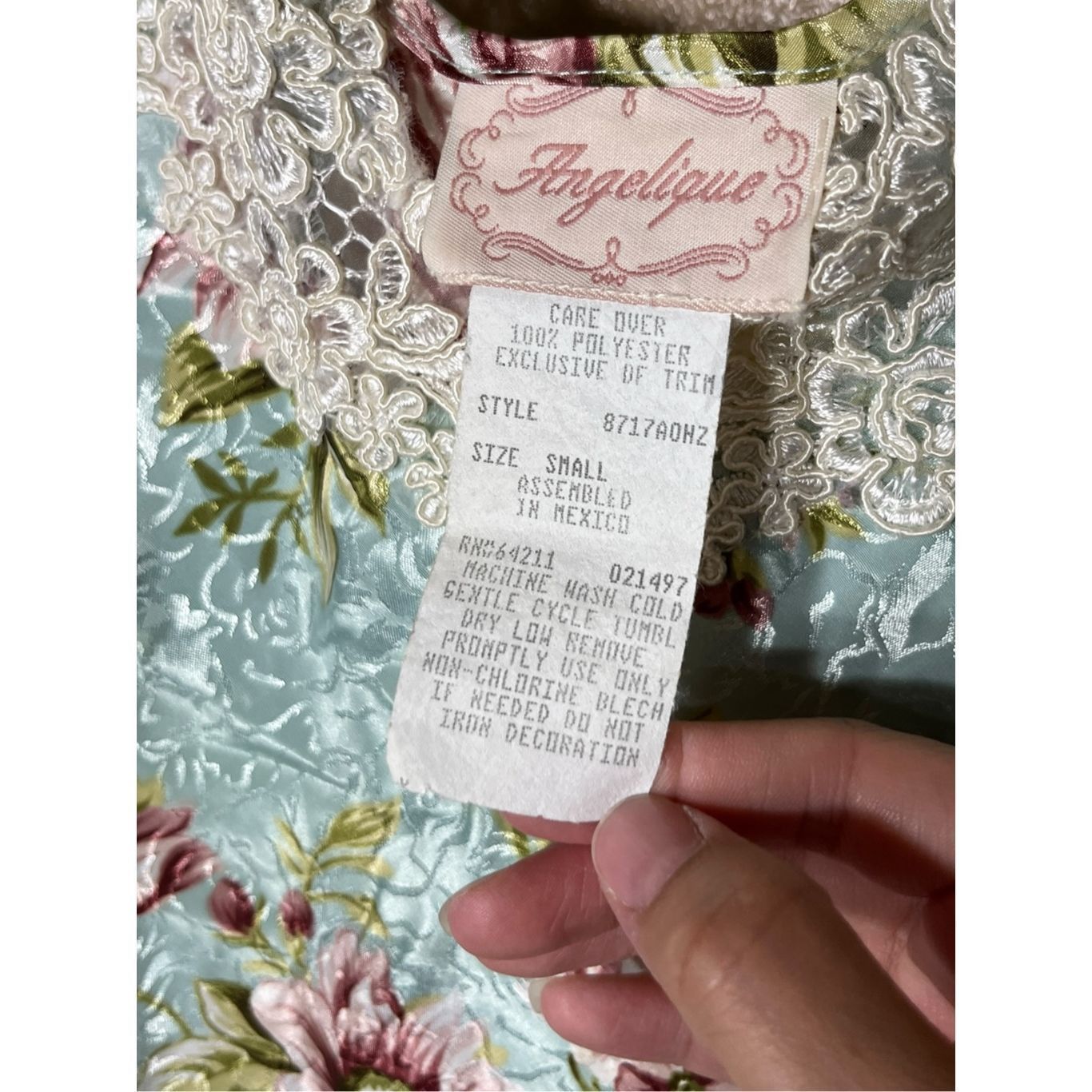 Other Vintage Angelique 80s 90s Jacquard Print Slip dress Lingerie Size S / US 4 / IT 40 - 6 Thumbnail
