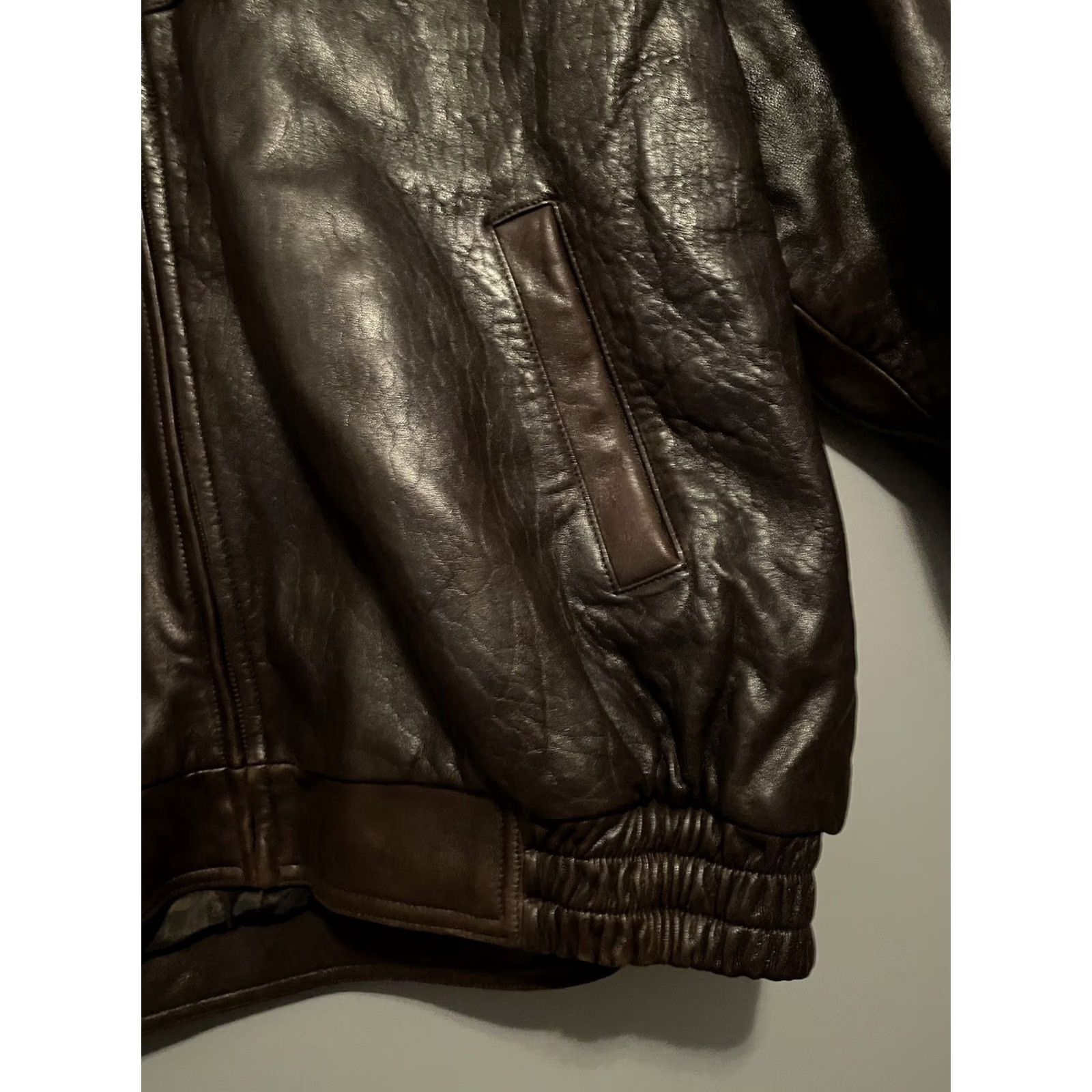 Roundtree & Yorke VINTAGE Roundtree & Yorke Bomber Jacket Mens 2XL Tall Brown Leather Flight Aviator Jacket Size US XXL / EU 58 / 5 - 7 Thumbnail