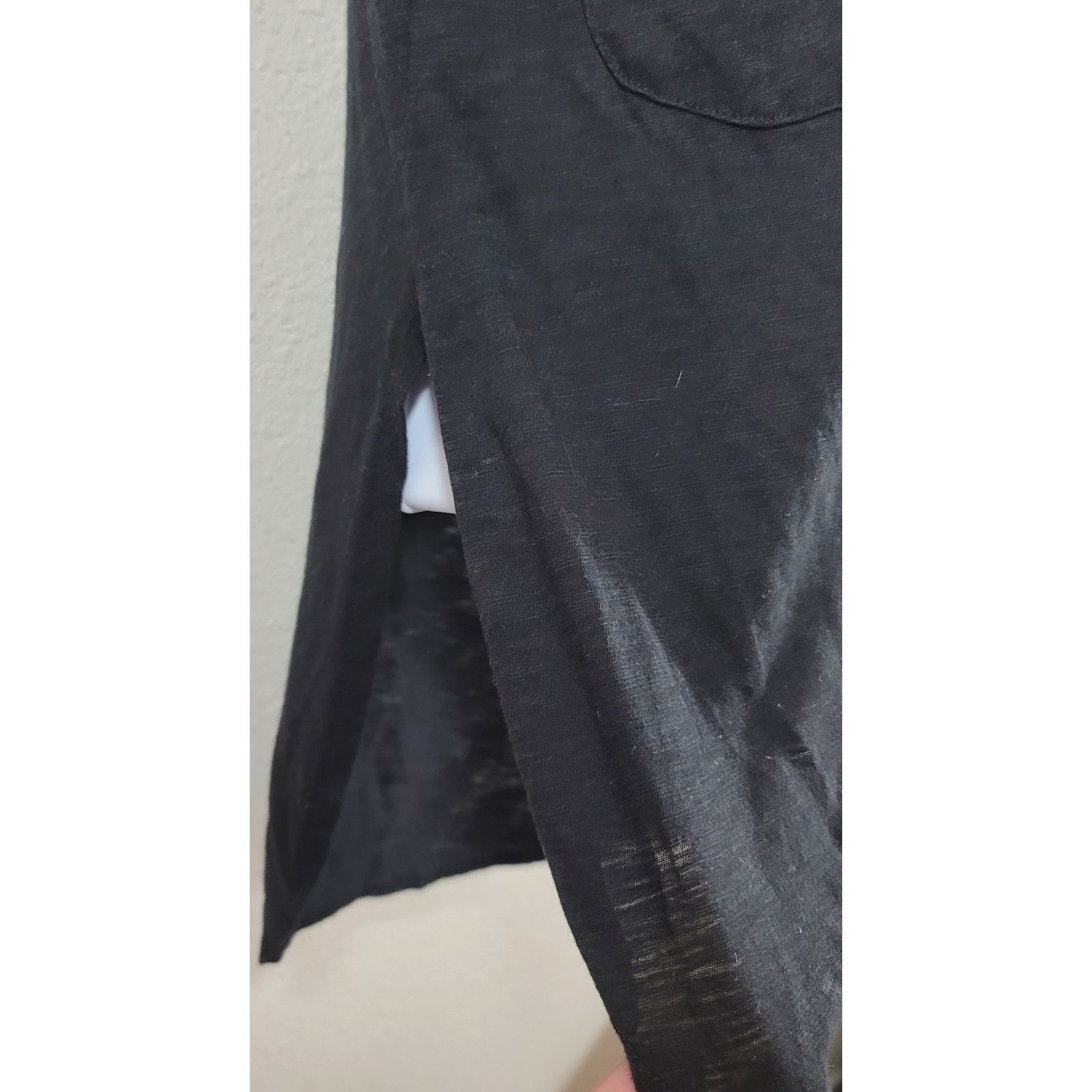 Other Marvenie Black Slub Knit V Neck Top Small Lightweight Soft Size S / US 4 / IT 40 - 6 Thumbnail