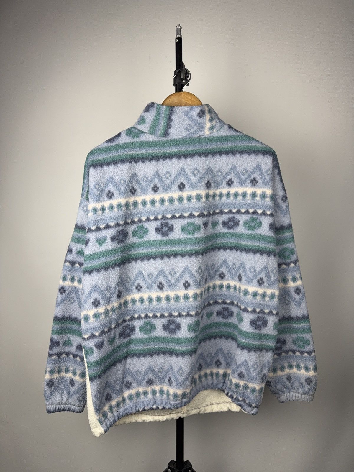 Vintage Retro 90s Vintage Wolf Chopper Fleece Quarter Zip Pullover Size US L / EU 52-54 / 3 - 10 Thumbnail