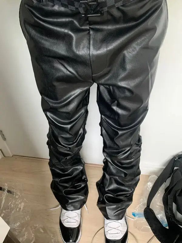 Japanese Brand Kayama x Kato Loose Ruched Casual Pu Leather Pants Size US 30 / EU 46 - 5 Thumbnail