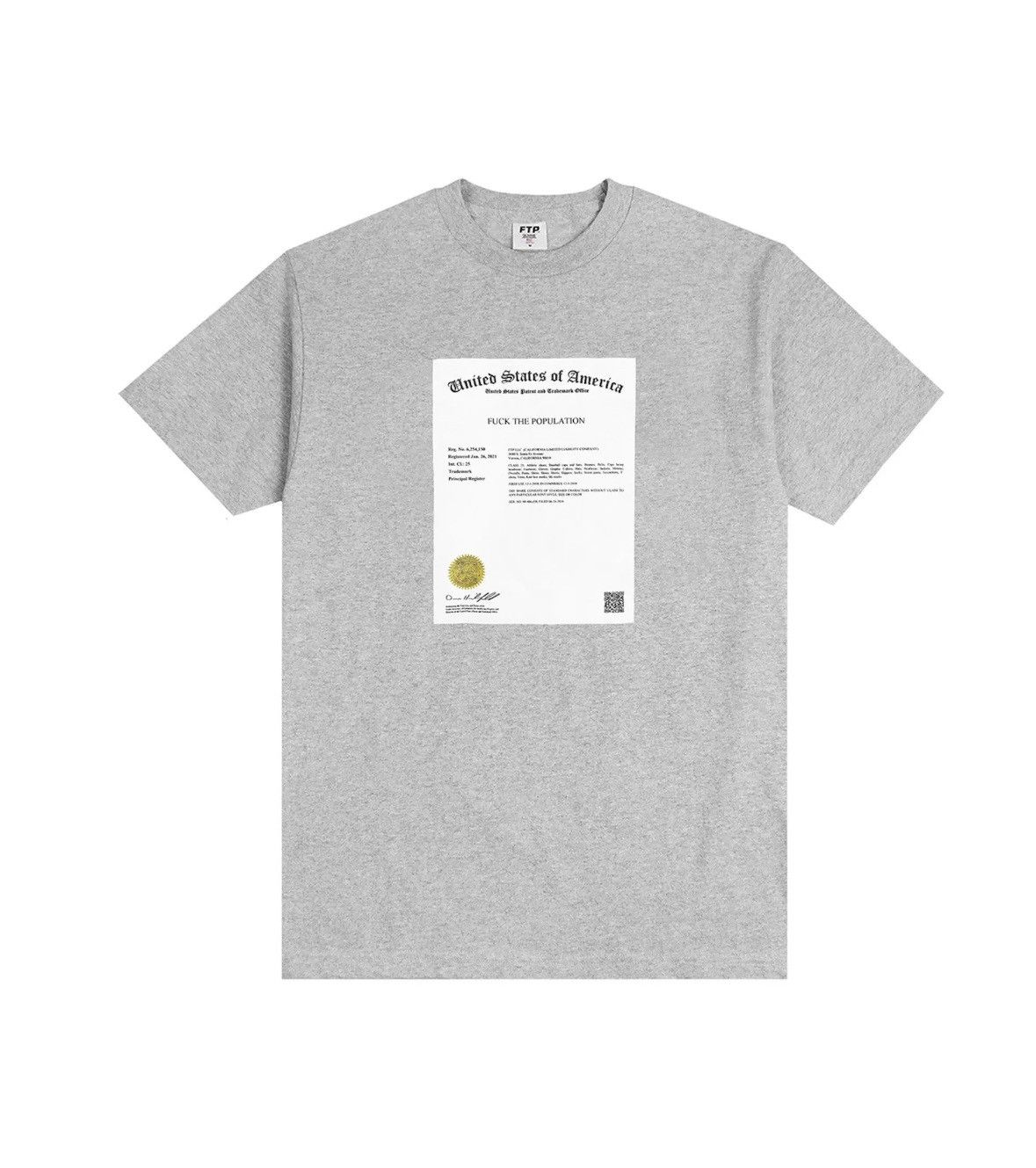 FTP Trademark Tee Gray Sz Large