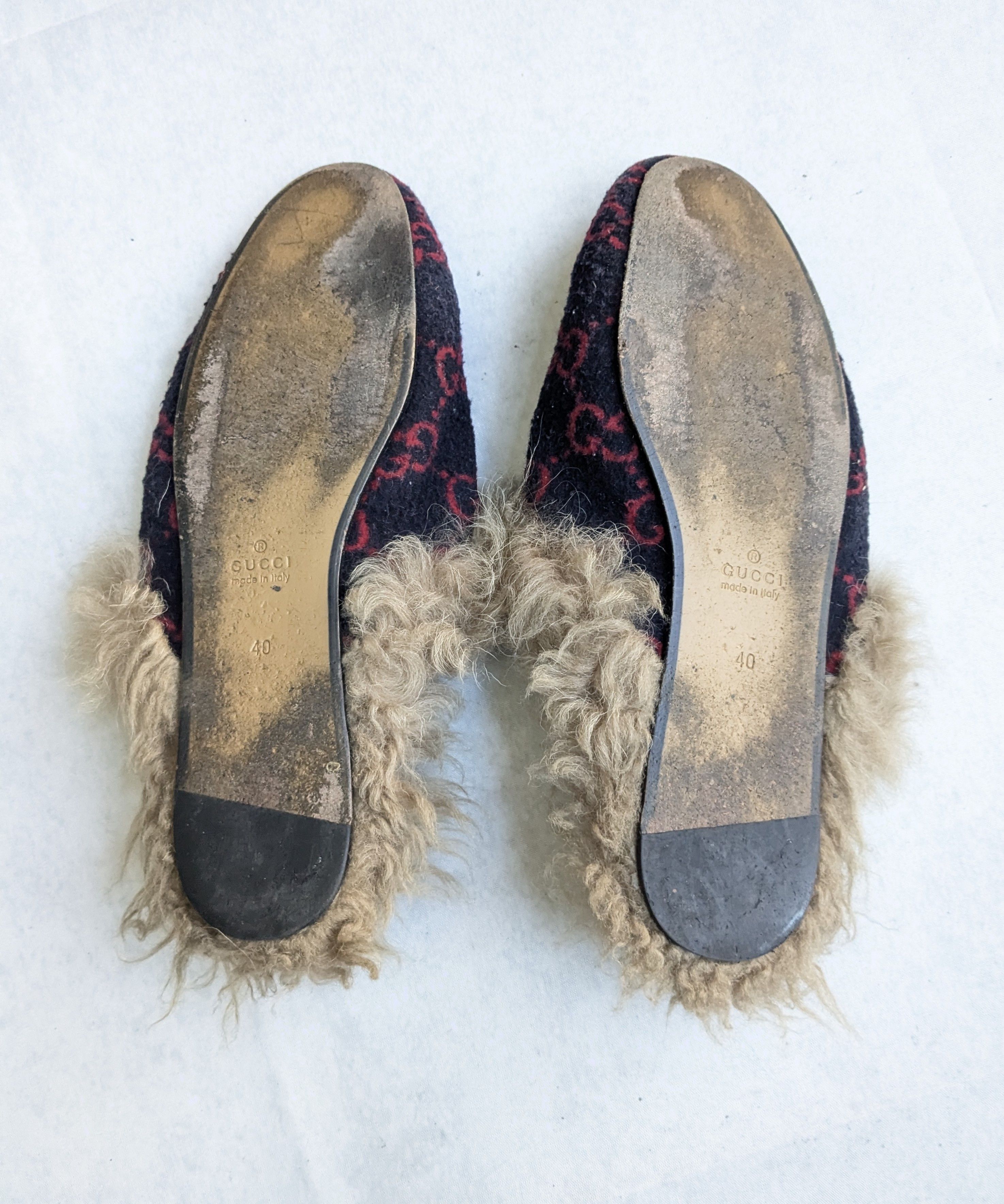 Gucci Gucci Princetown Horsebit Loafers Navy Blue Red Fur 7 40 Size US 7 / EU 40 - 8 Thumbnail