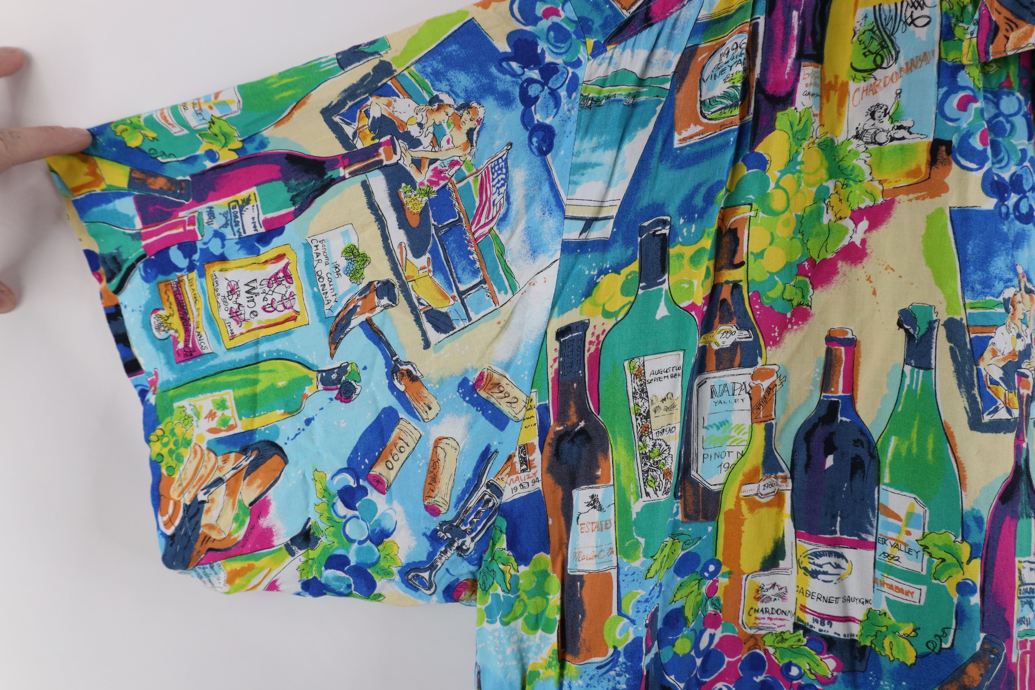 Vintage Vintage 90s Streetwear Wine Champagne Hawaiian Button Shirt Size US XL / EU 56 / 4 - 6 Thumbnail