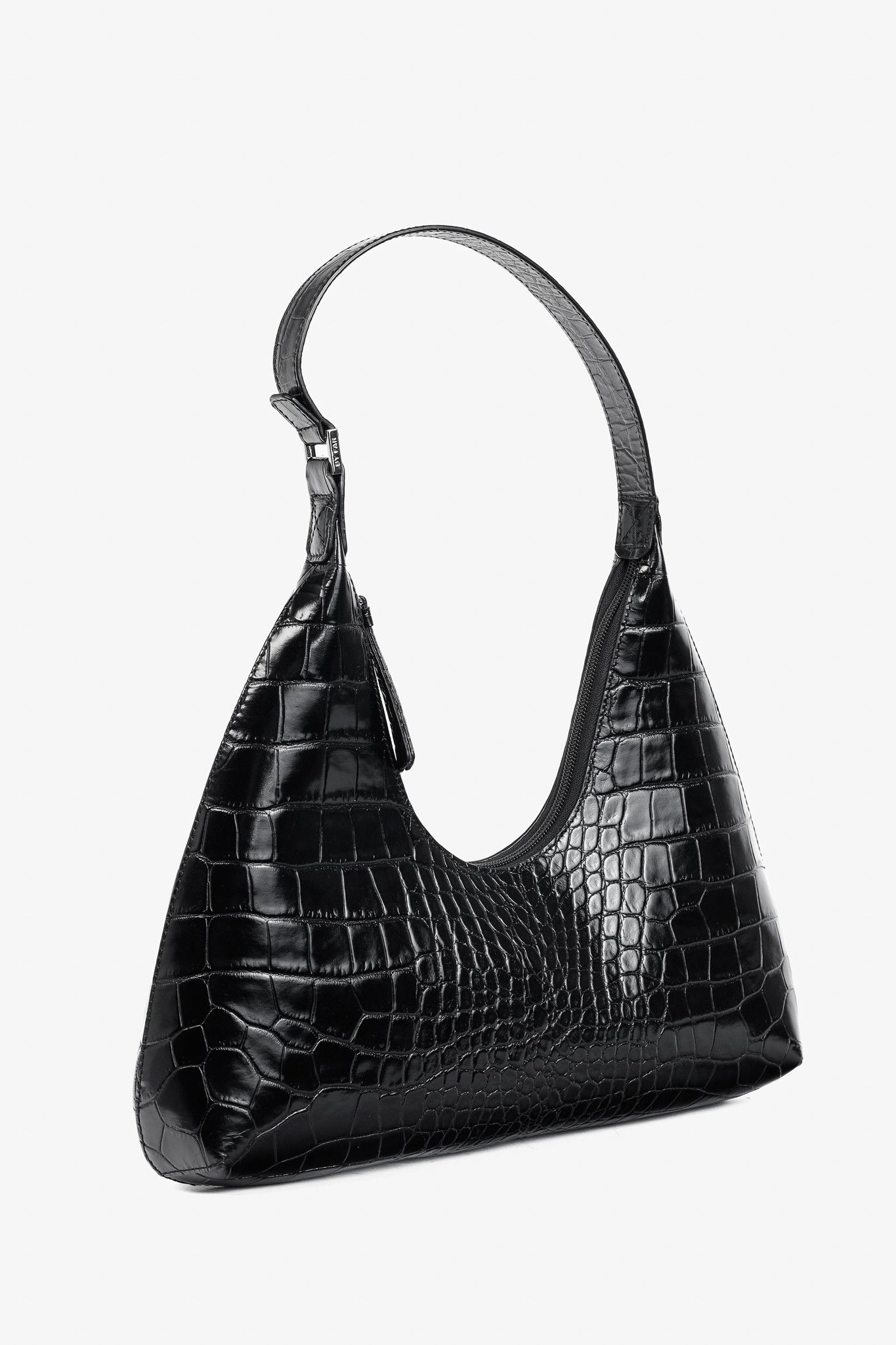 By Far BY FAR Amber Baby Crocodile-Embossed Leather Shoulder Bag Size ONE SIZE - 2 Thumbnail