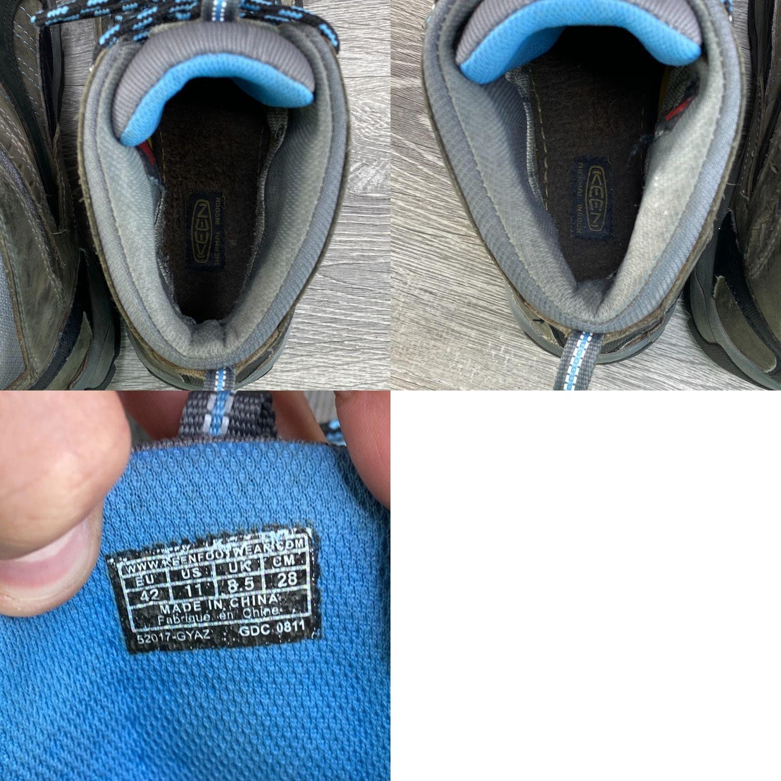 KEEN KEEN Revel Gray Leather Insulated - Dry Warm Womens 11 Hiking Boots - 200 G - Lace Up Mid - Outdoor - Waterproof - Womens - Gray - DK8.5 (UK) Size US 9 / IT 39 - 8 Thumbnail