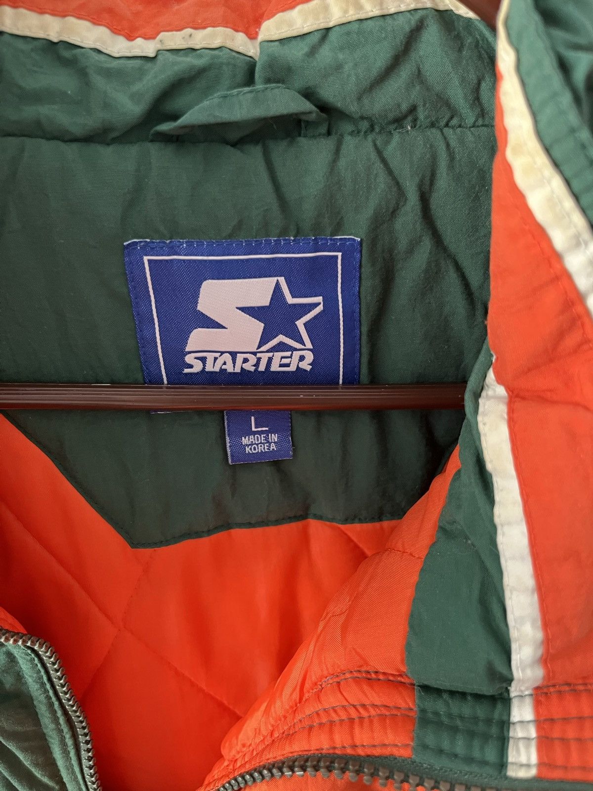 Starter VINTAGE Starter Miami Hurricanes Parka Jacket Size L Size US L / EU 52-54 / 3 - 5 Thumbnail