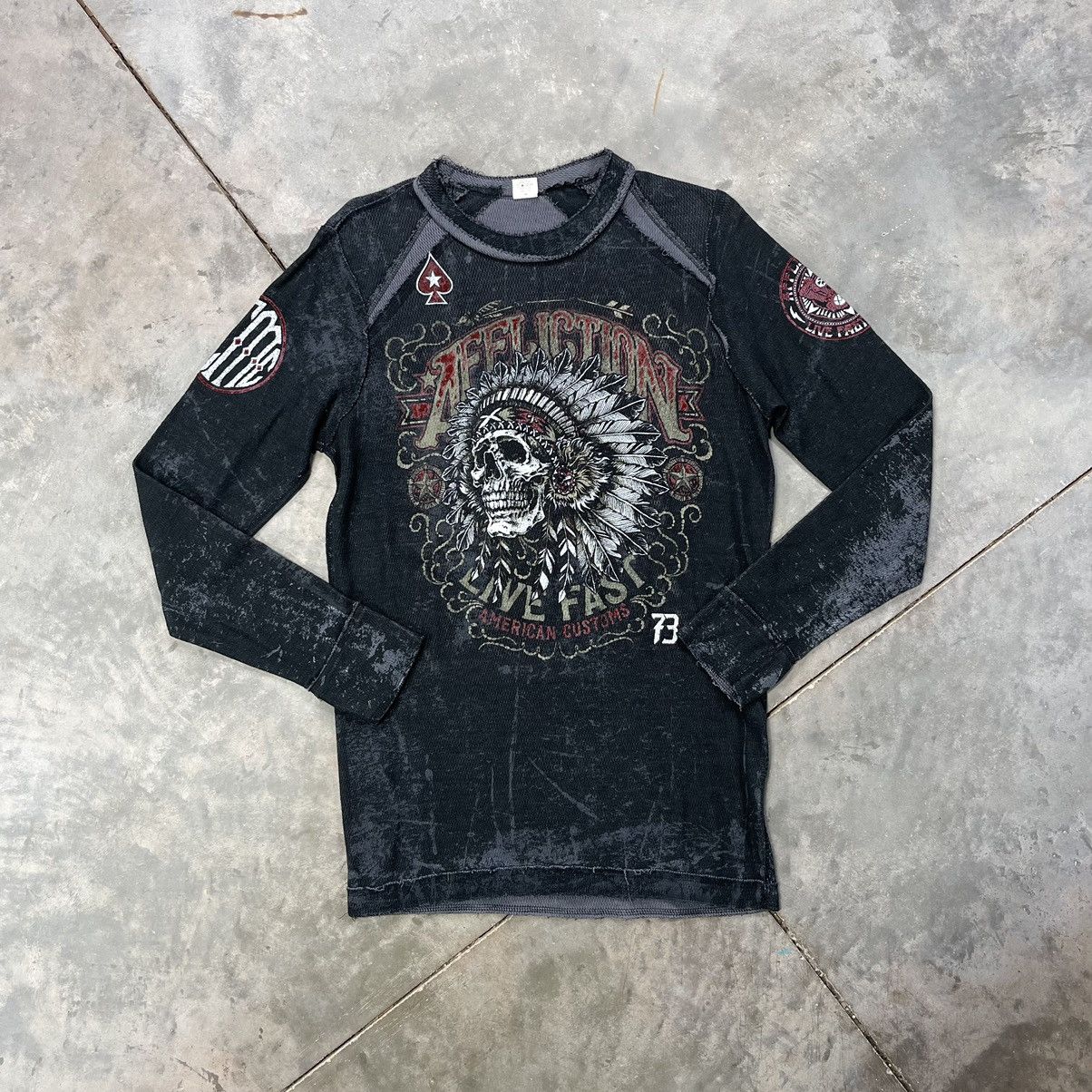 Affliction × Vintage Vintage Affliction Thermal Long Sleeve Shirt 