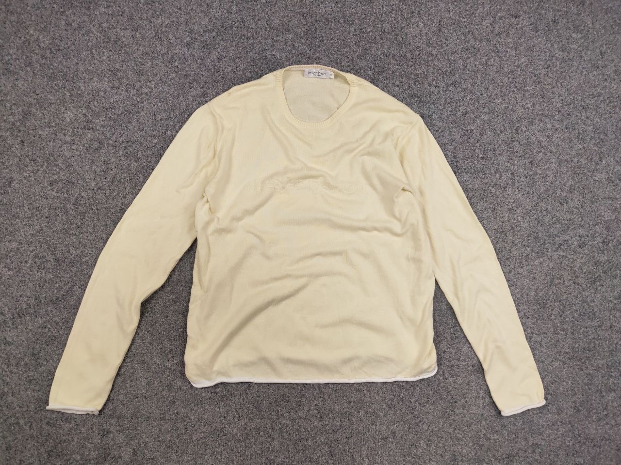 Yves Saint Laurent Vintage Yves Saint Laurent yellow big Logo Light Sweater Size US M / EU 48-50 / 2 - 12 Thumbnail