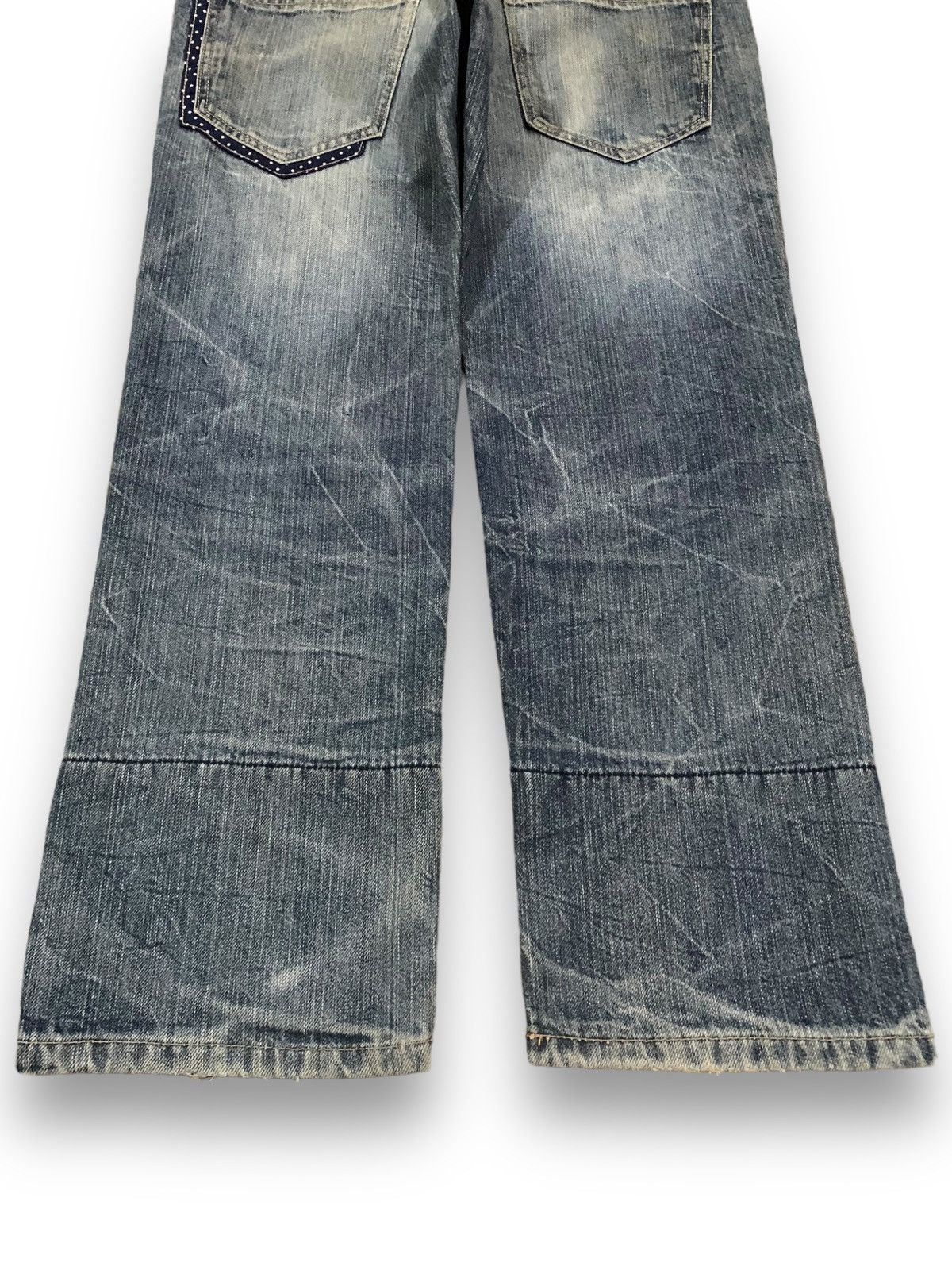 14th Addiction Vintage Japanese Brand Double Waist Mud Wash Distress Jeans Size US 32 / EU 48 - 13 Thumbnail