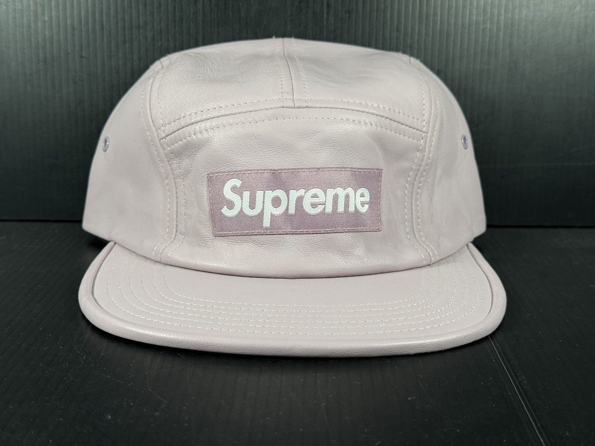 Supreme SUPREME FW15 LEATHER 5-PANEL CAMP CAP LIGHT PURPLE BNWT Size ONE SIZE - 1 Thumbnail