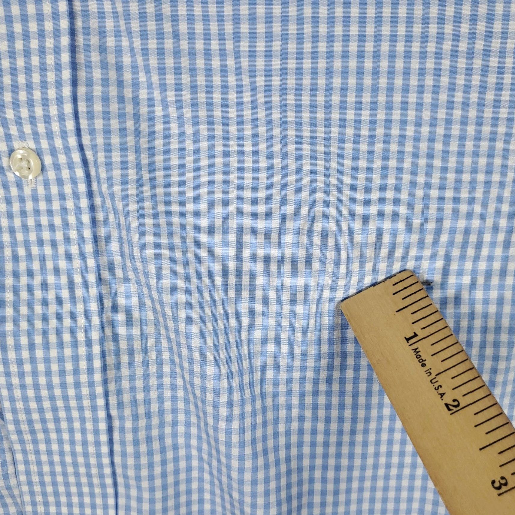 Brooks Brothers Brooks Brothers Dress Shirt Mens 16.5 Blue Gingham Long Sleeve Non-Iron Stretch Size US L / EU 52-54 / 3 - 3 Thumbnail