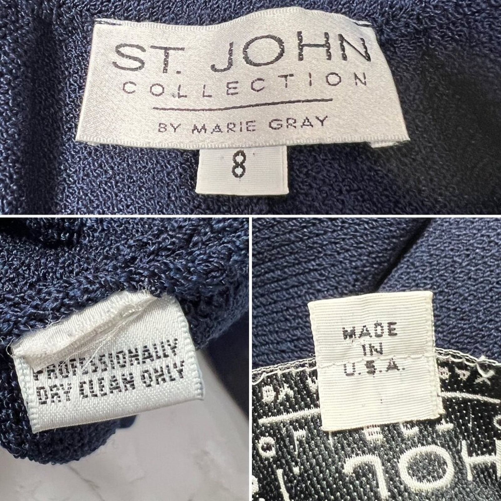 Other St John Santana Knit Pants Size 8 Navy Pleated Luxe Pull On Size 30" / US 8 / IT 44 - 3 Thumbnail