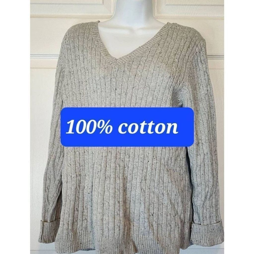Croft & Barrow Croft & Barrow Gray Fuzzy Sweater Size L / US 10 / IT 46 - 5 Thumbnail